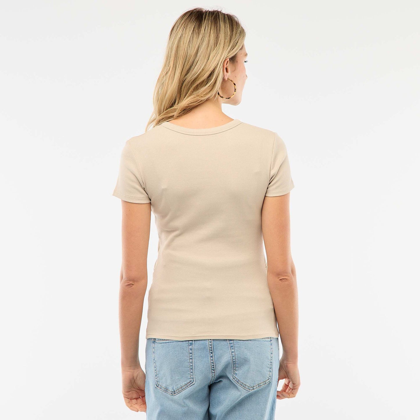 Tee-shirt de maternité côtelé GRIS
