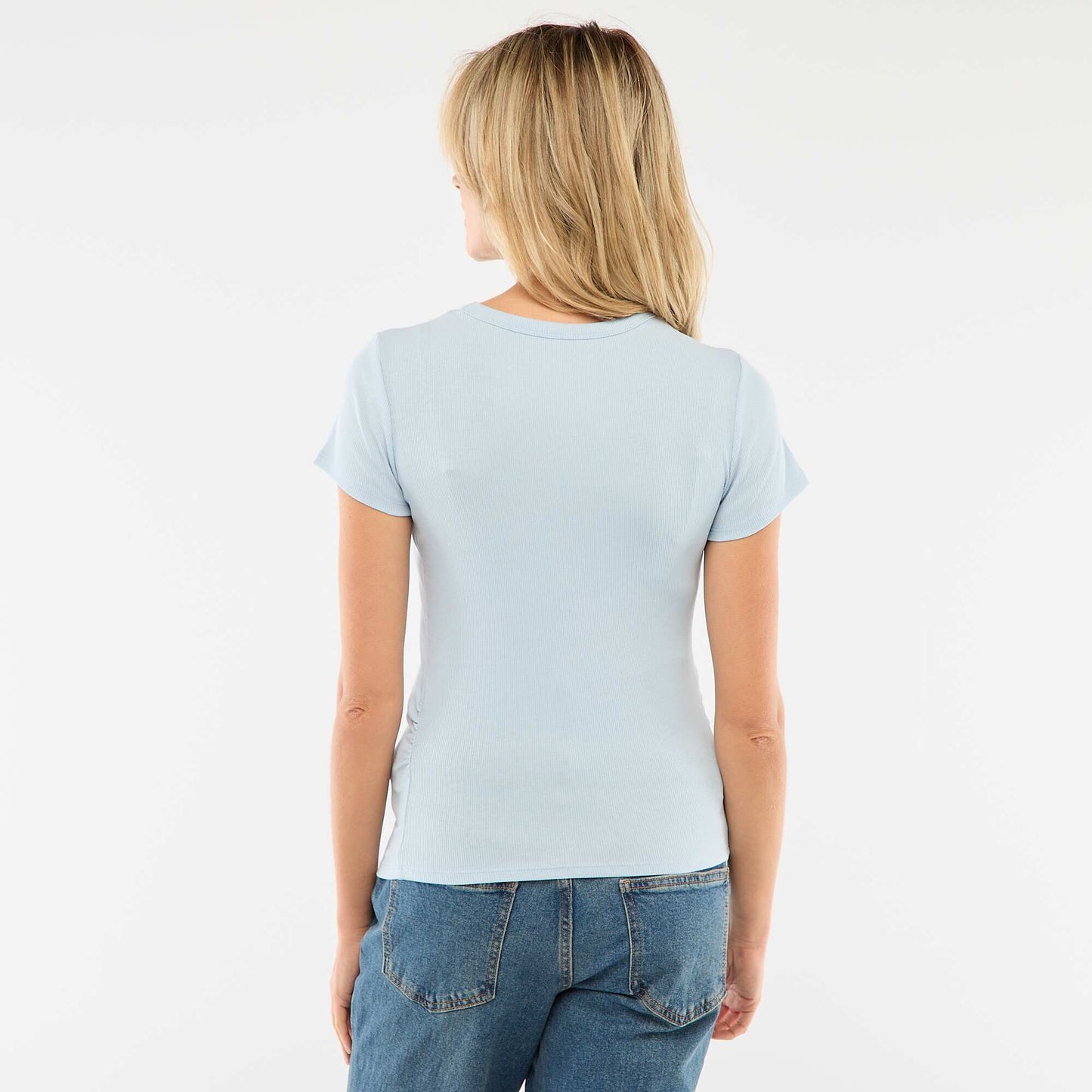 Tee-shirt de maternité côtelé BLEU