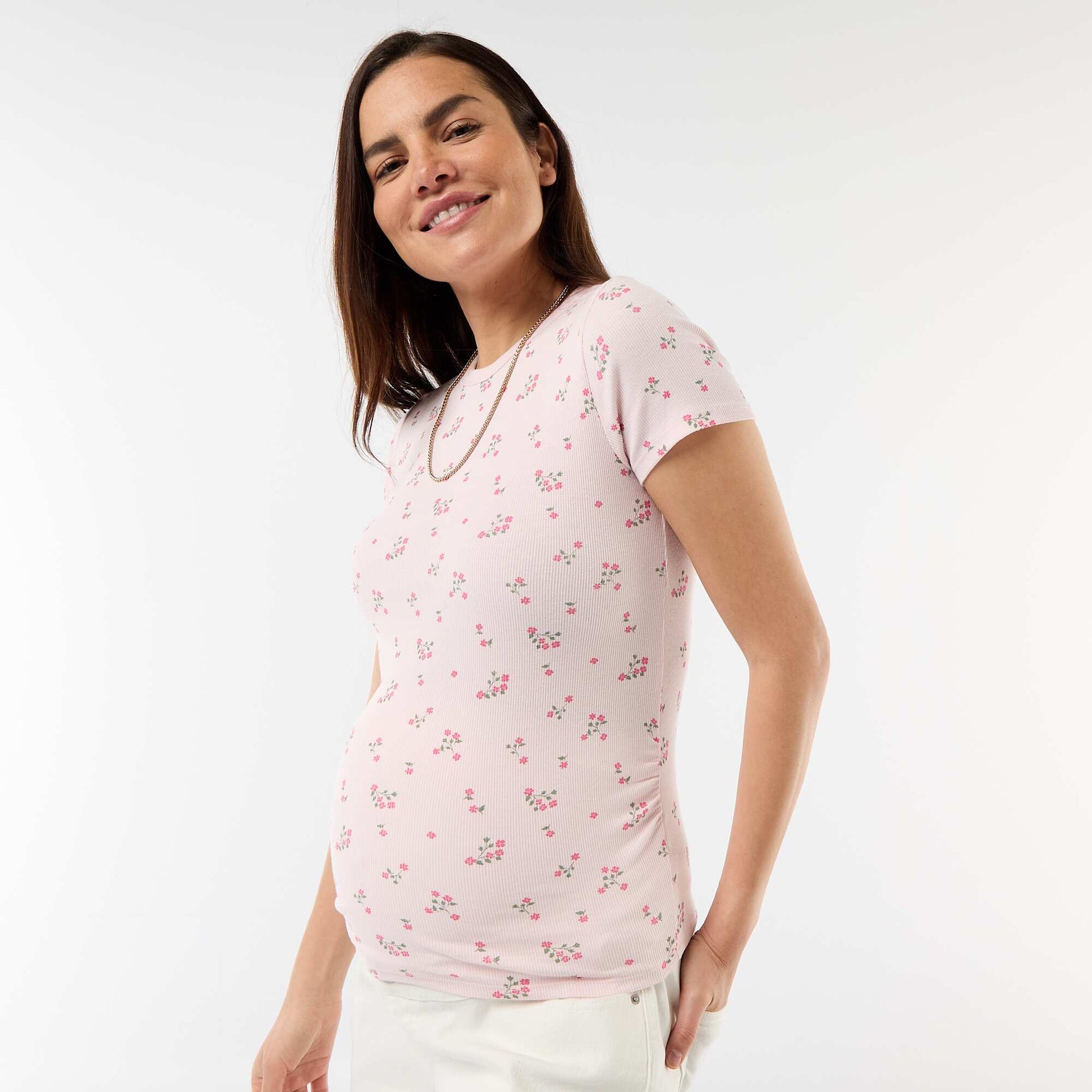 Tee-shirt de maternité côtelé ROSE