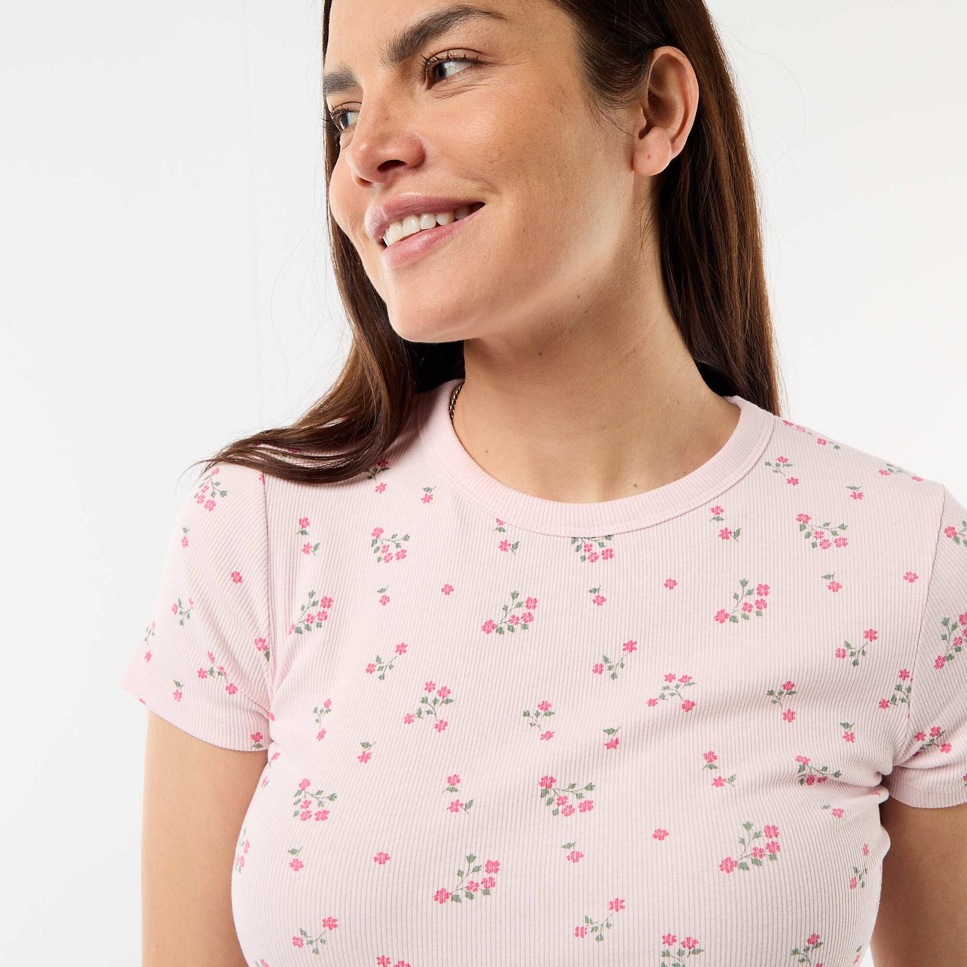 Tee-shirt de maternité côtelé ROSE