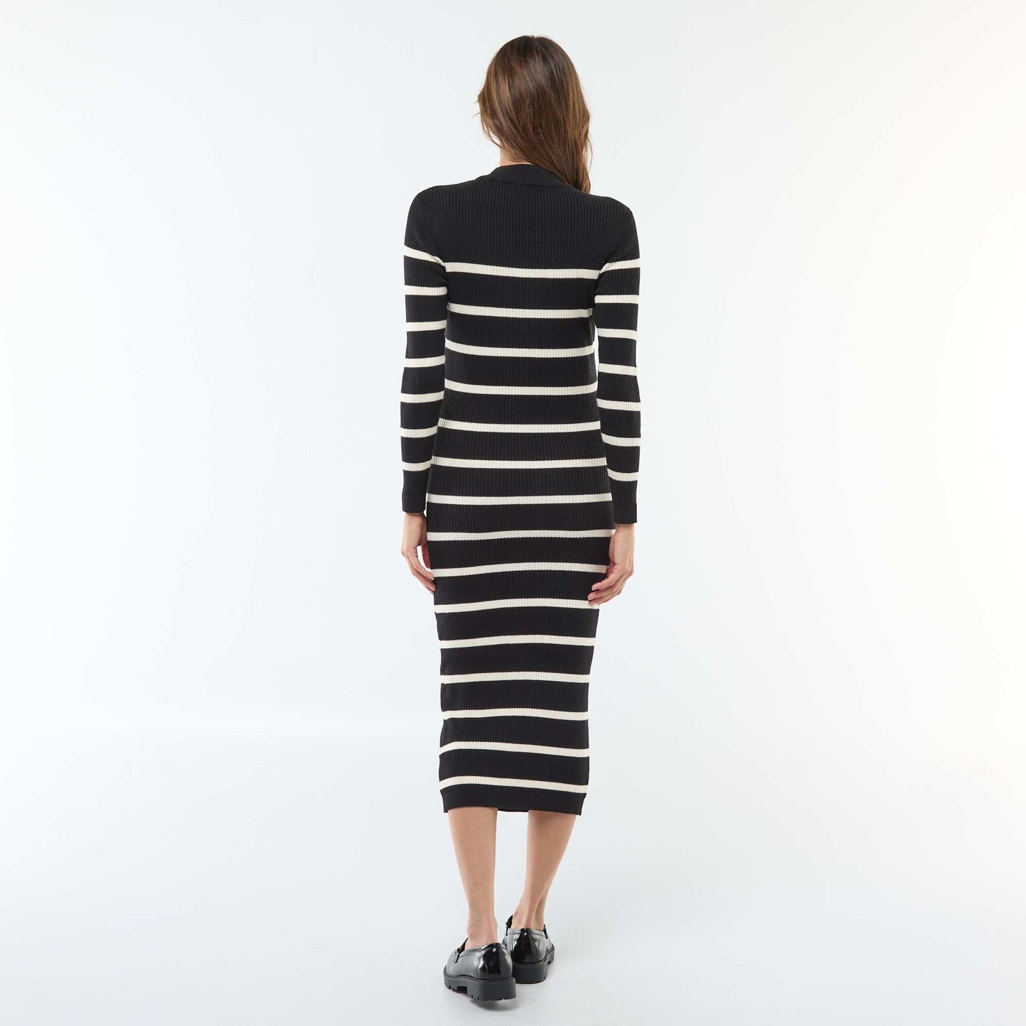Robe longues côtelée de maternité NOIR