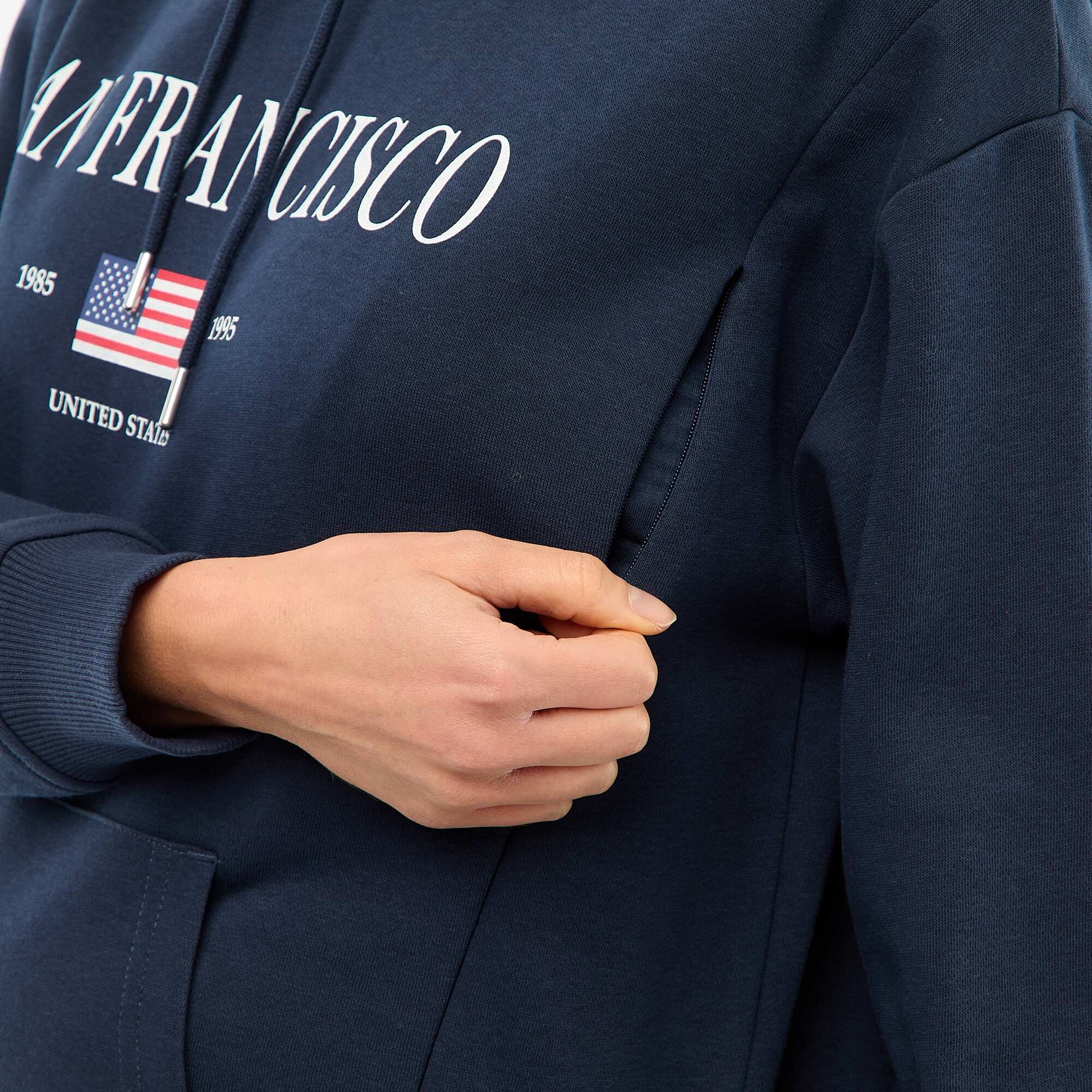 Sweat d'allaitement à capuche BLEU MARINE