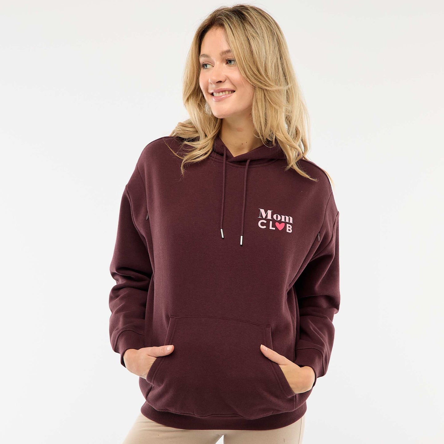 Sweat d'allaitement à capuche PRUNE