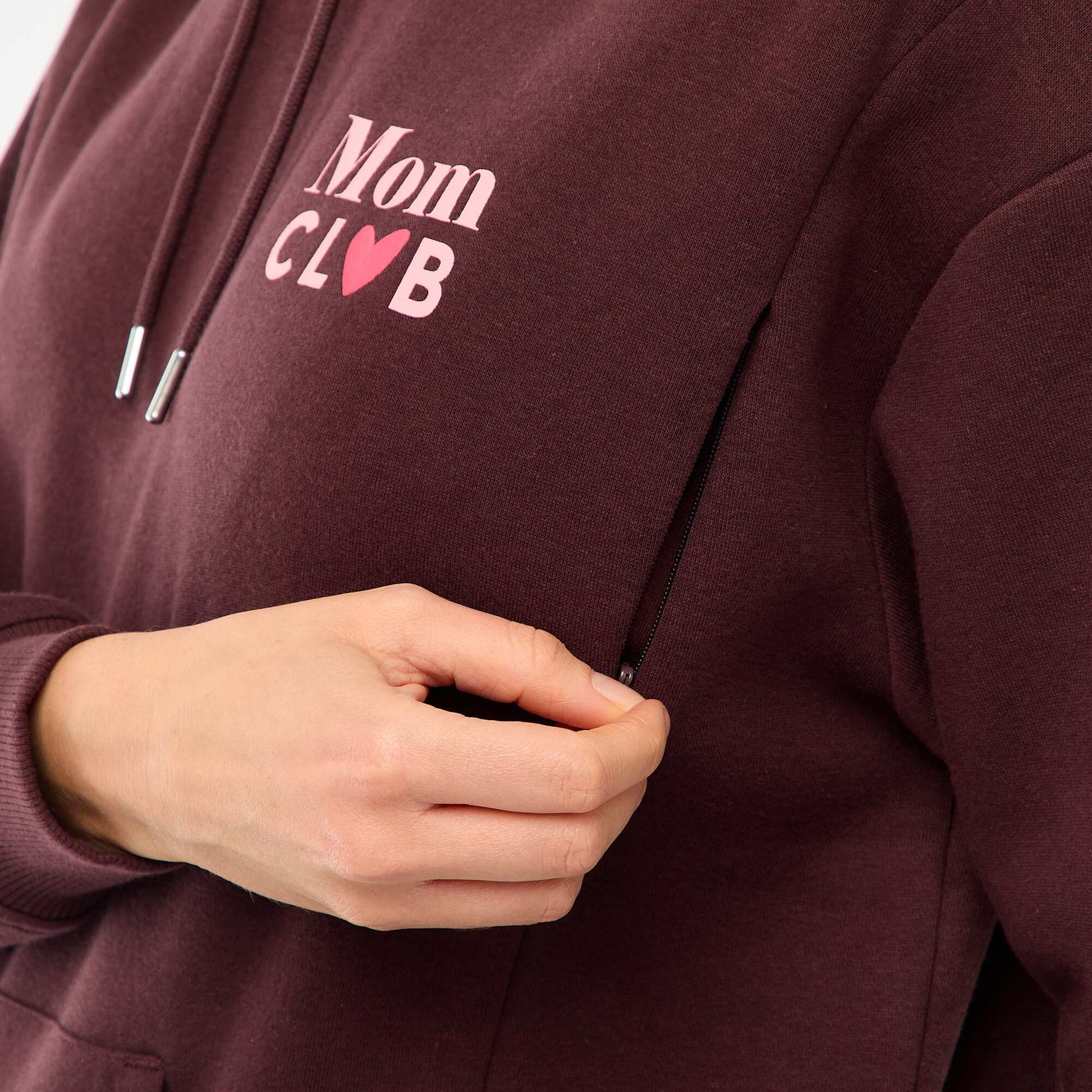 Sweat d'allaitement à capuche PRUNE