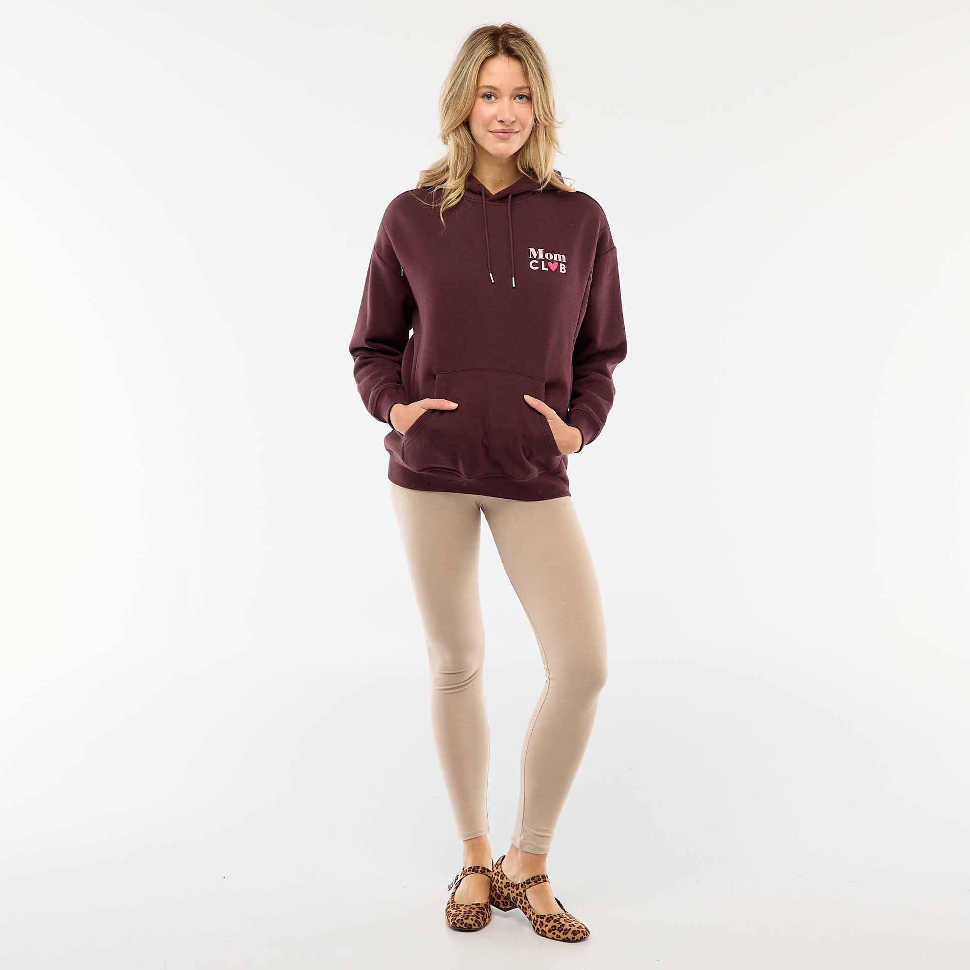 Sweat d'allaitement à capuche PRUNE