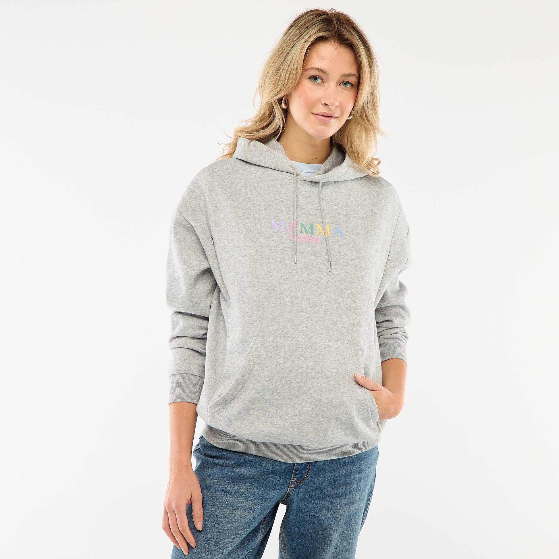 Sweat d'allaitement à capuche GRIS