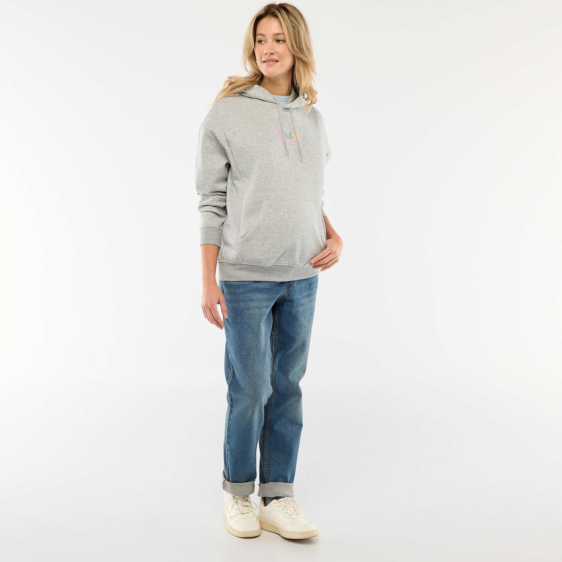 Sweat d'allaitement à capuche GRIS