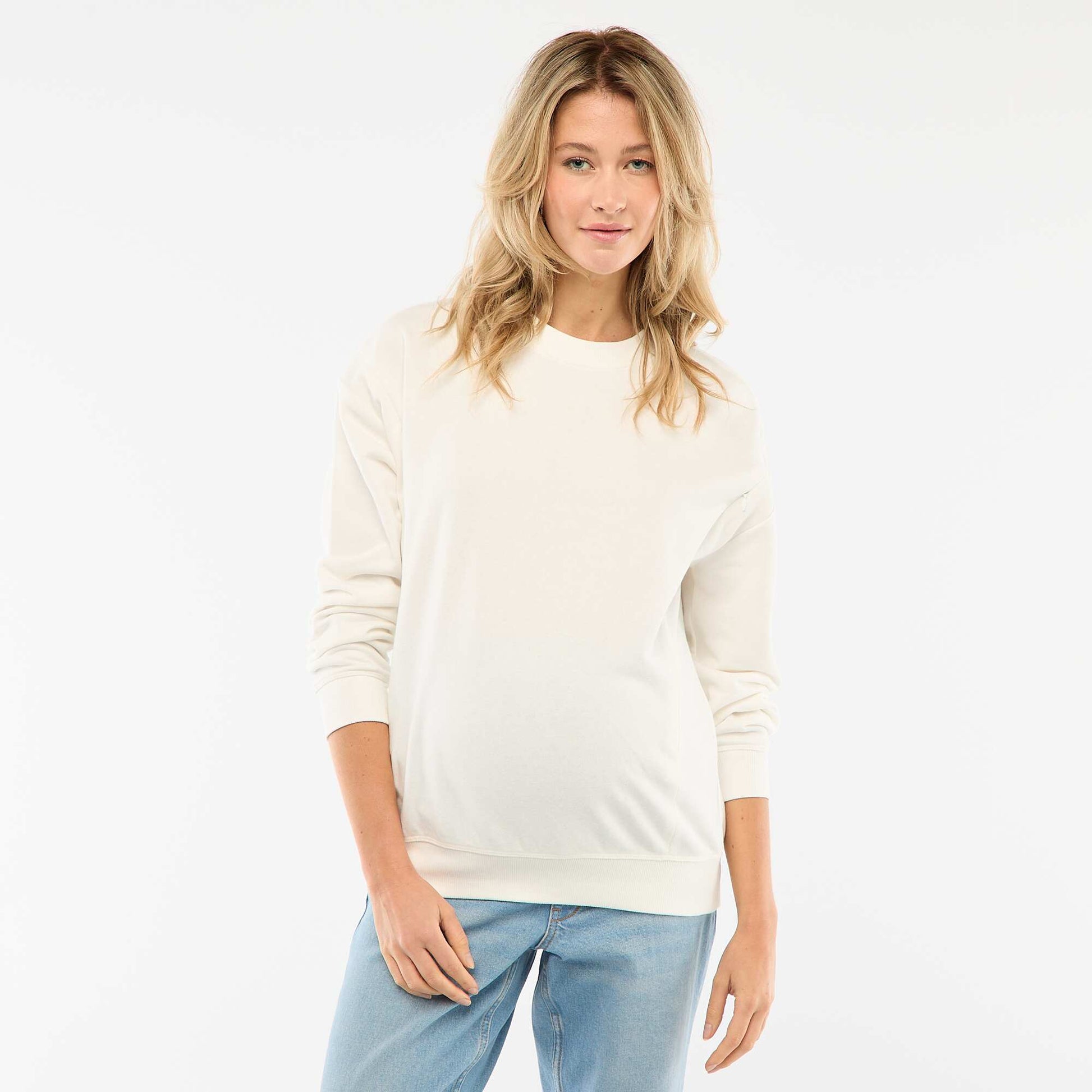 Sweat d'allaitement en molleton BLANC
