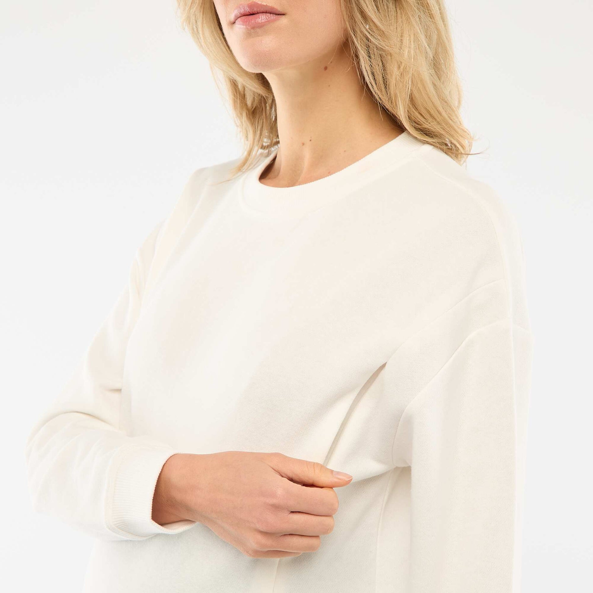 Sweat d'allaitement en molleton BLANC