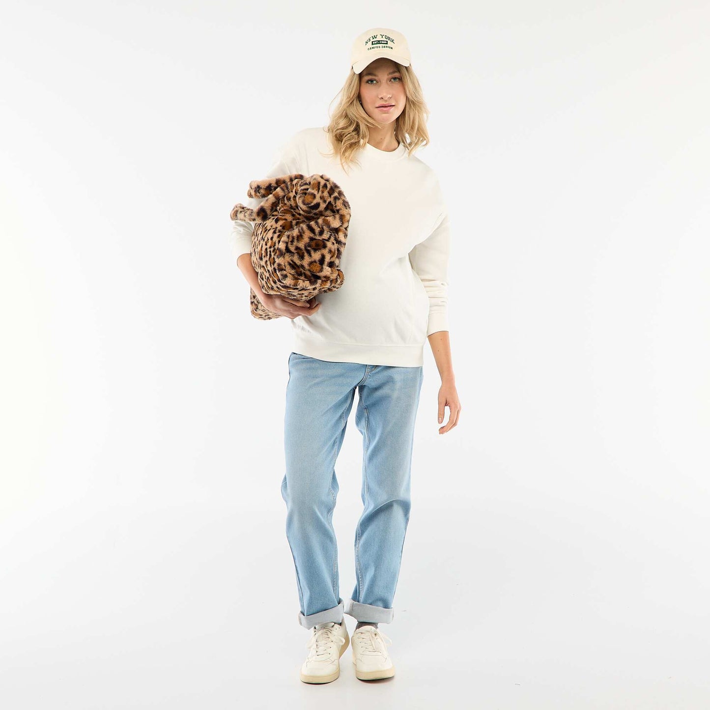 Sweat d'allaitement en molleton BLANC