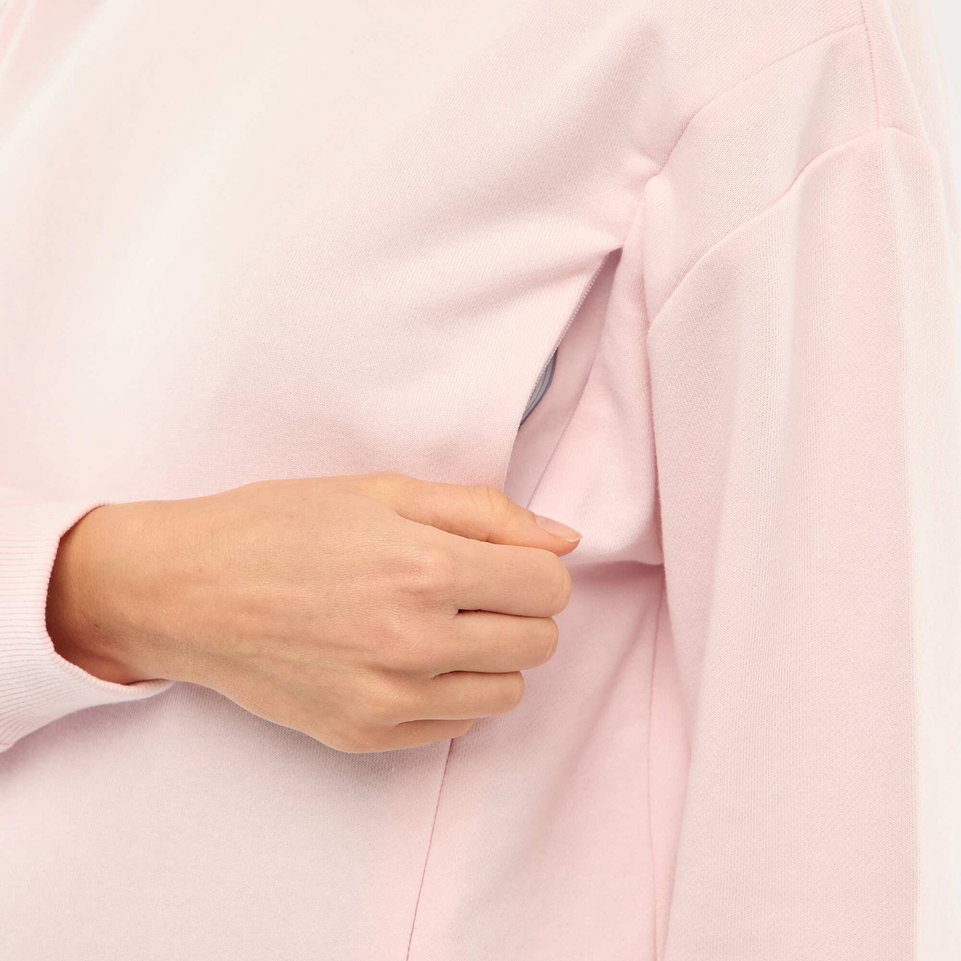 Sweat d'allaitement en molleton ROSE