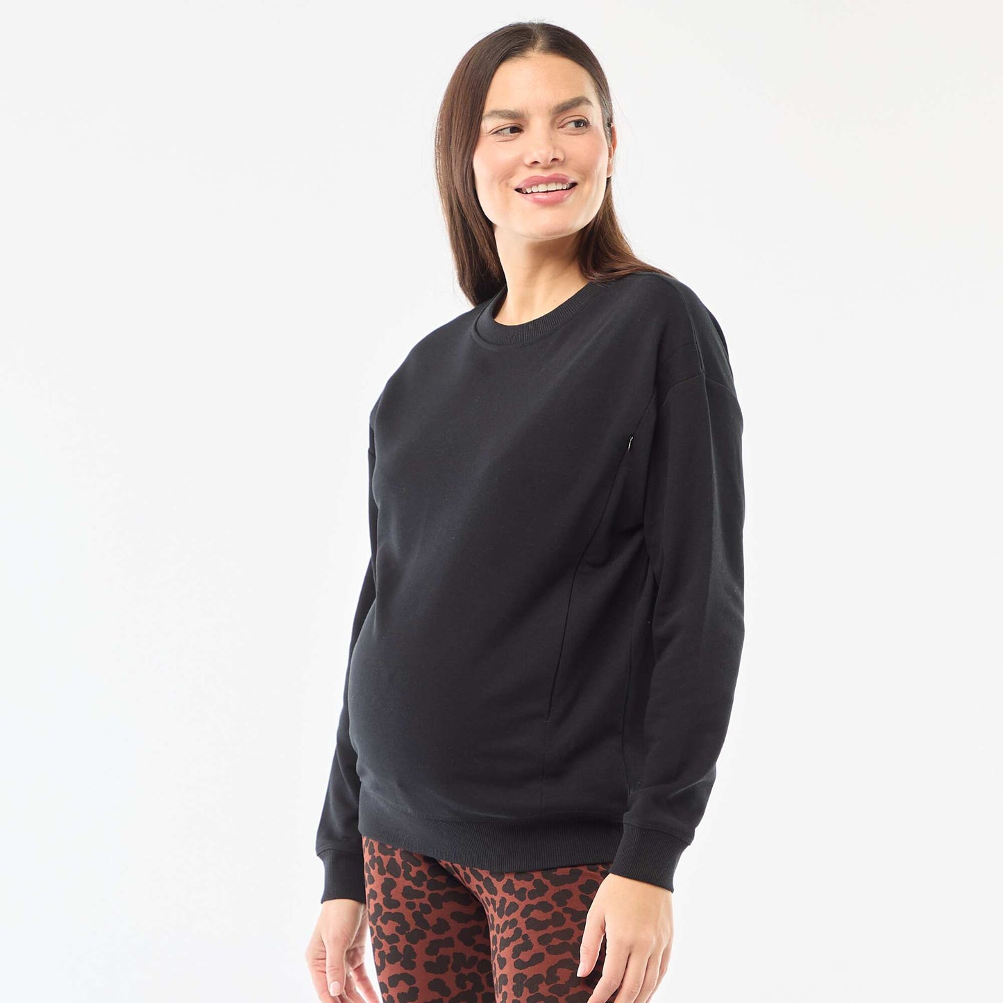 Sweat d'allaitement en molleton NOIR