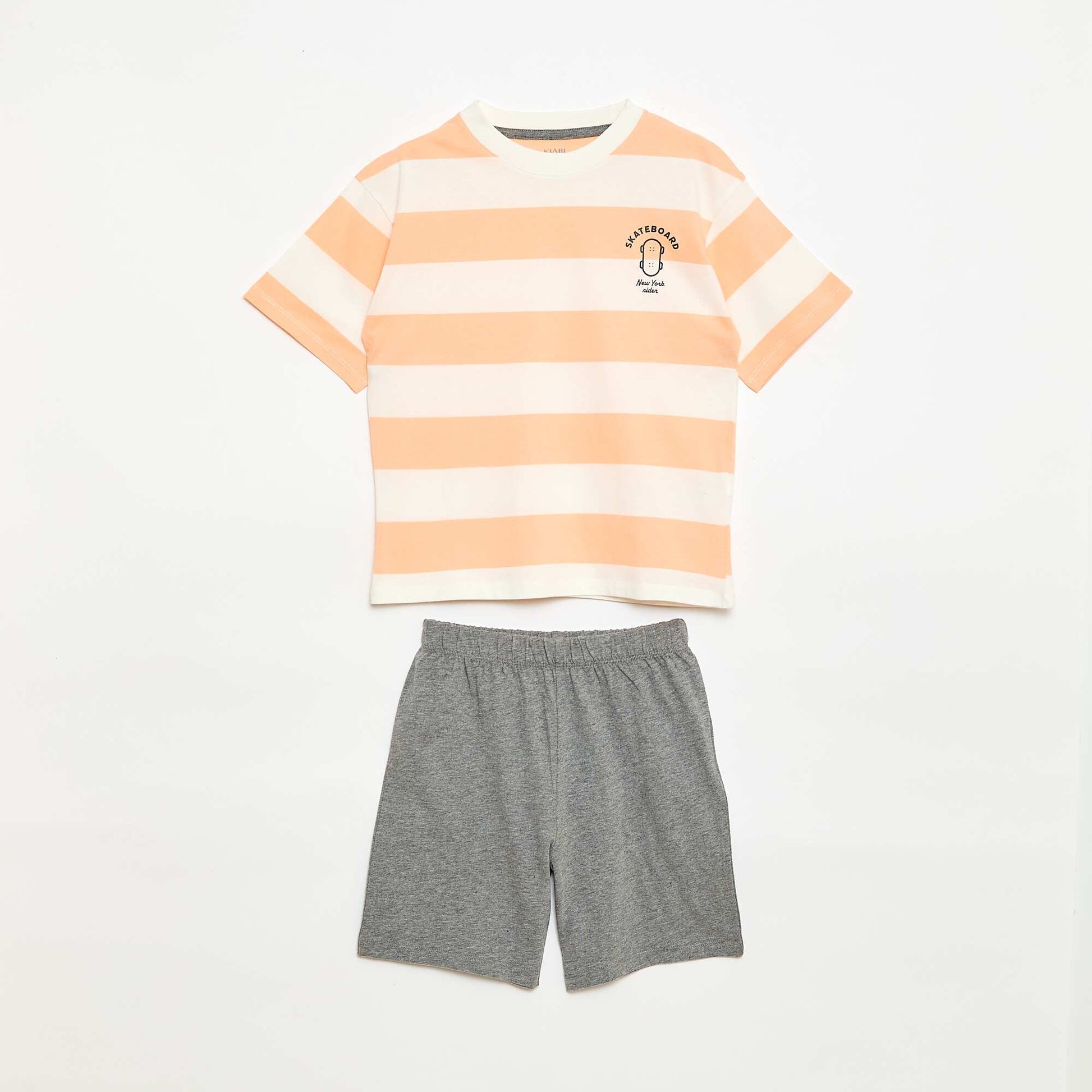 Ensemble de pyjama court 2 pièces  T-shirt + short ORANGE