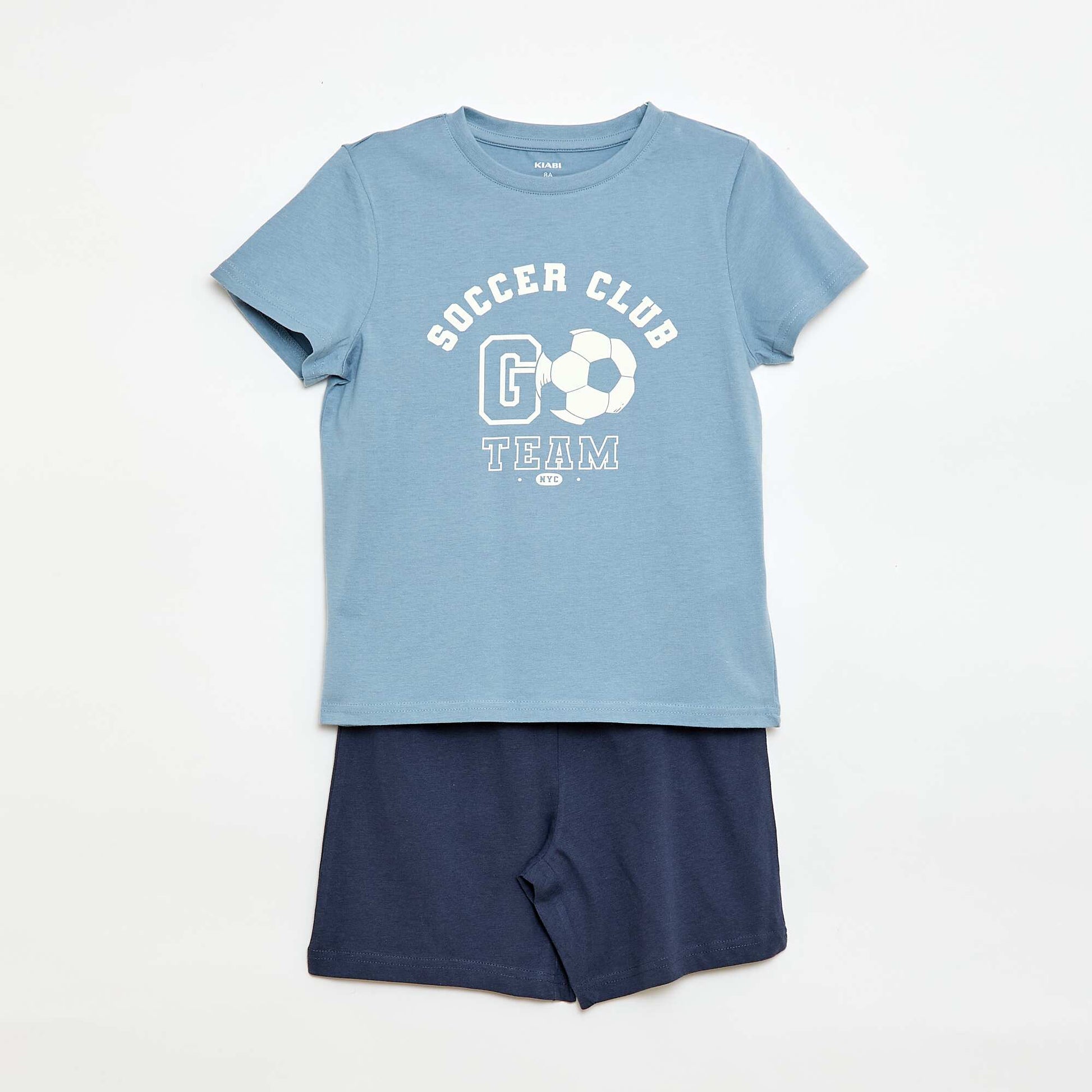 Pyjama 2 pièces short + T-shirt BLEU