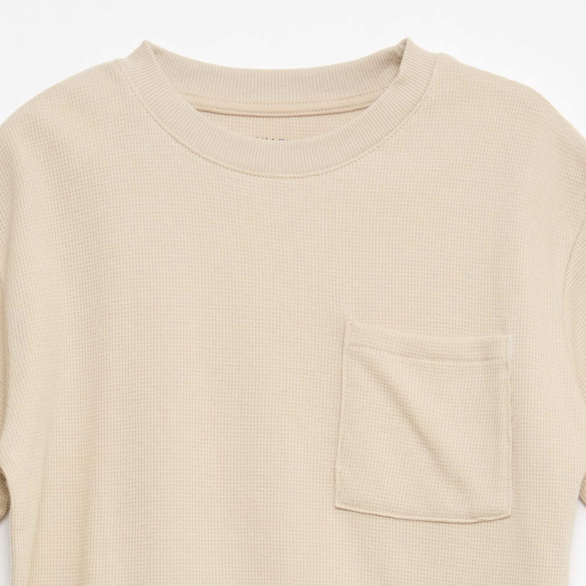 Ensemble de pyjama en coton uni BEIGE