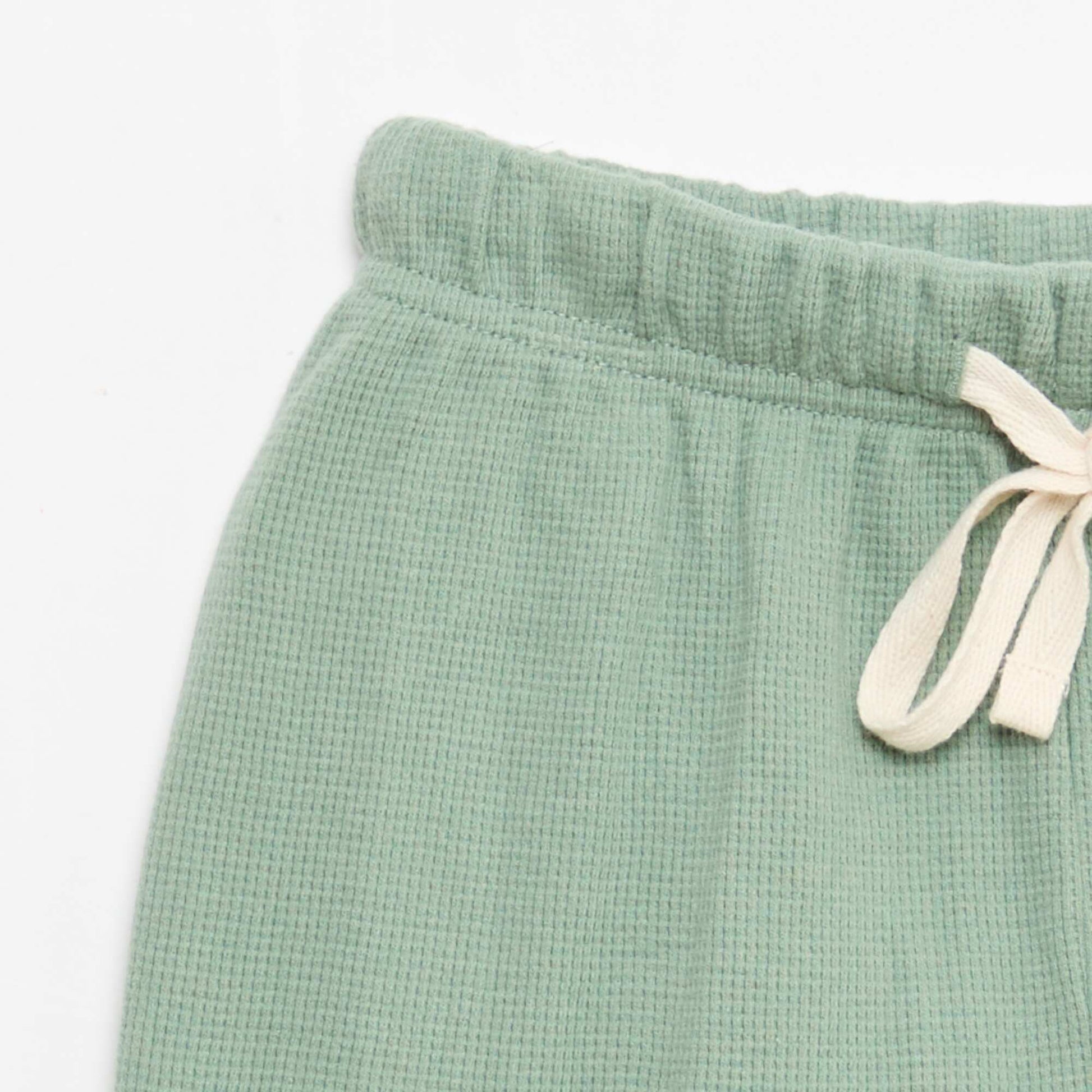 Ensemble de pyjama en coton uni VERT