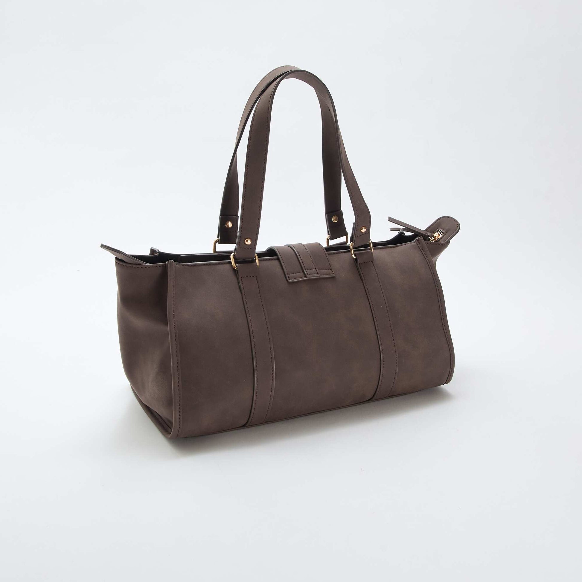 Sac à main bowling détail cadenas MARRON