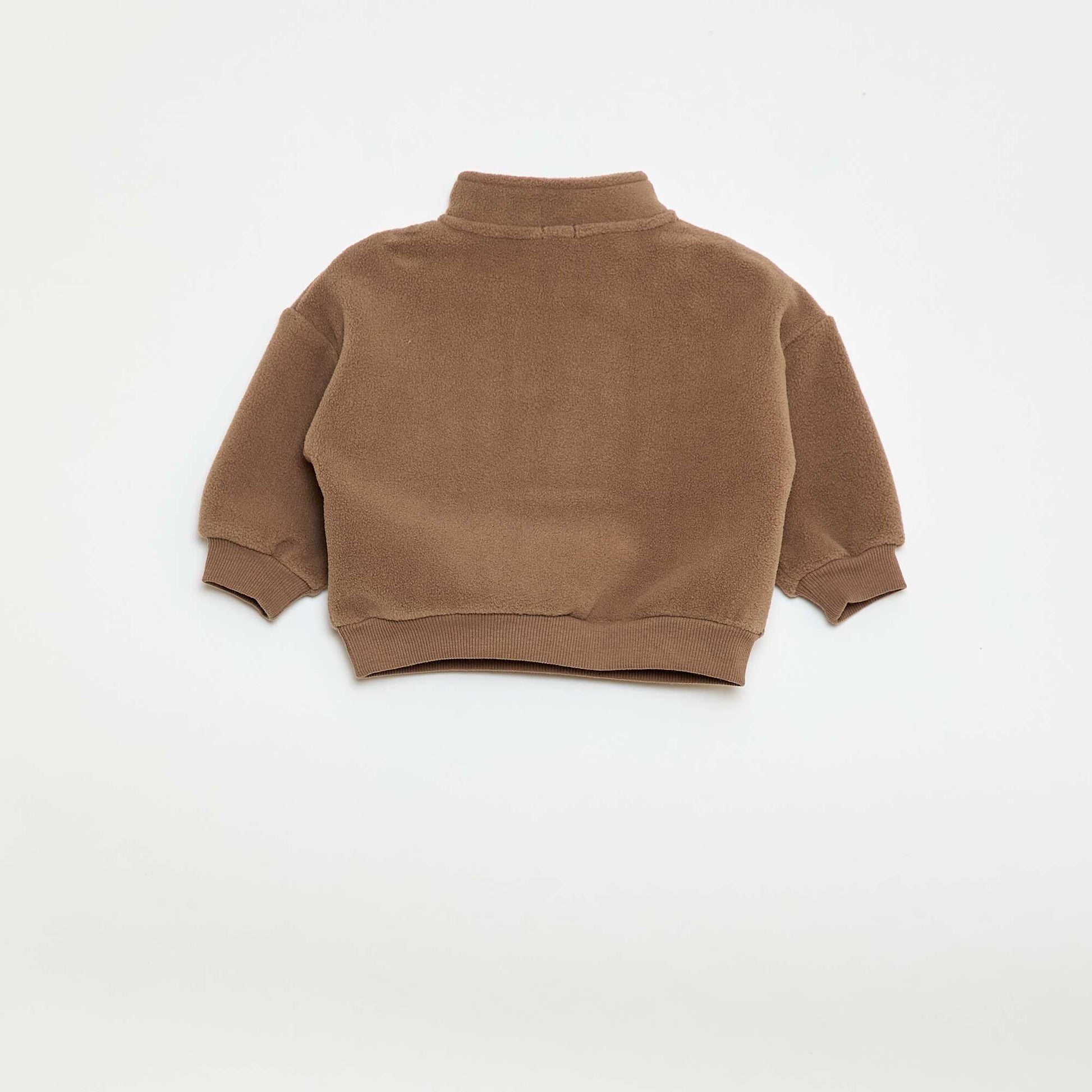 Sweat en polaire avec col zippé MARRON