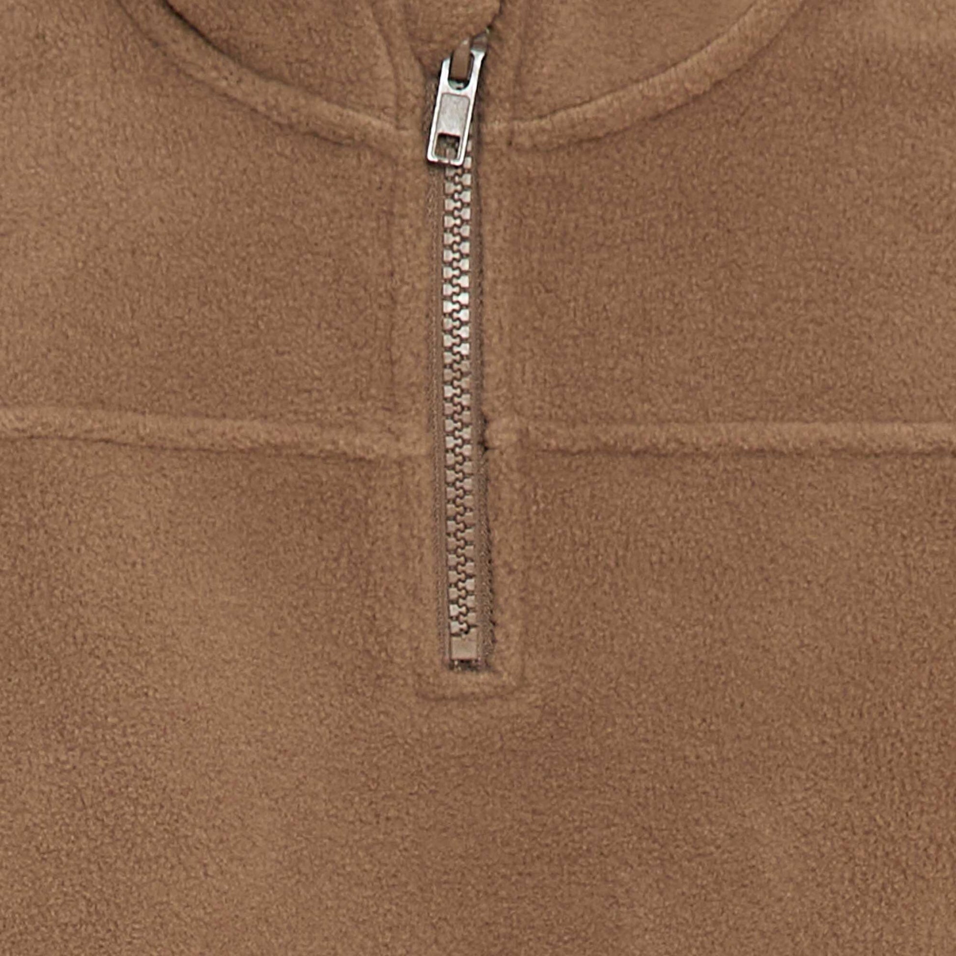 Sweat en polaire avec col zippé MARRON