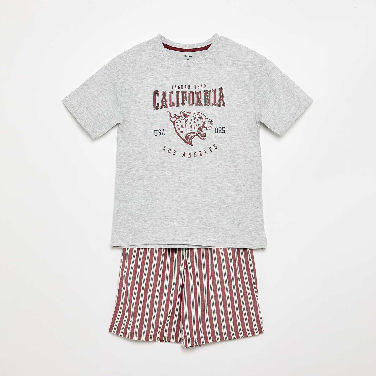 Ensemble pyjama court t-shirt + short - 2 pièces GRIS