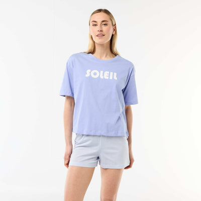 Ensemble de pyjama haut + short en jersey coton BLEU