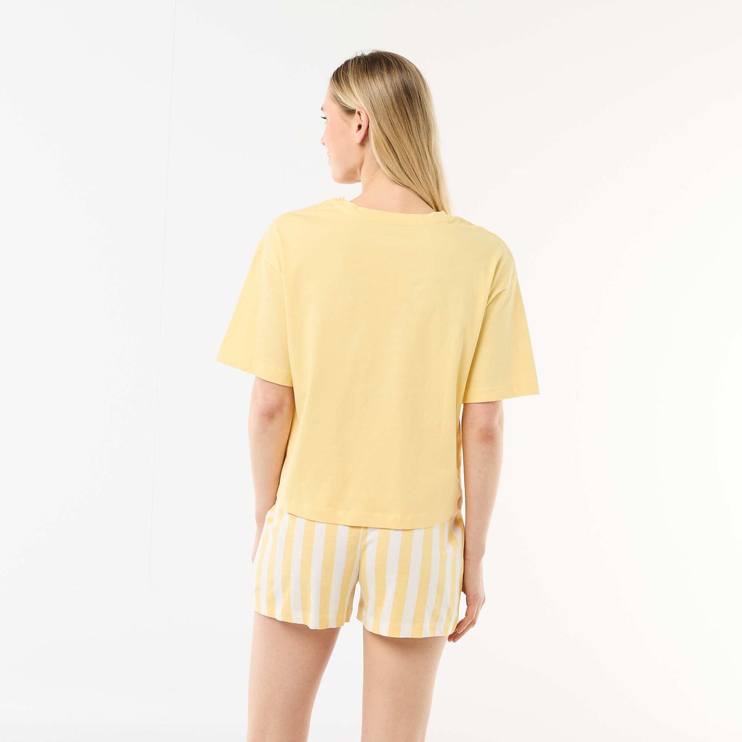 Ensemble de pyjama haut + short en jersey coton GRIS