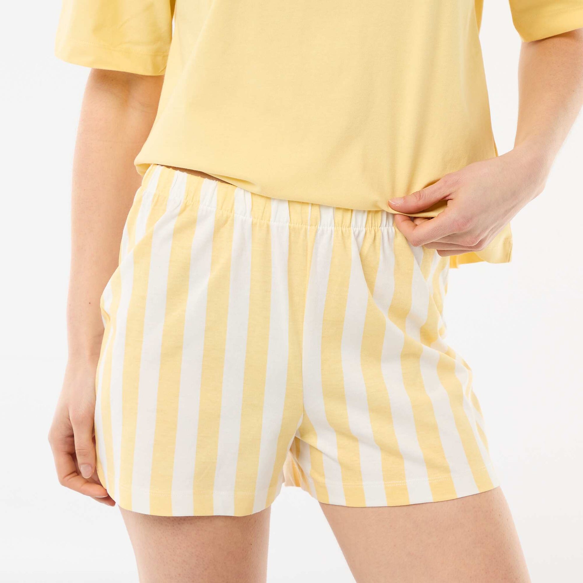 Ensemble de pyjama haut + short en jersey coton GRIS