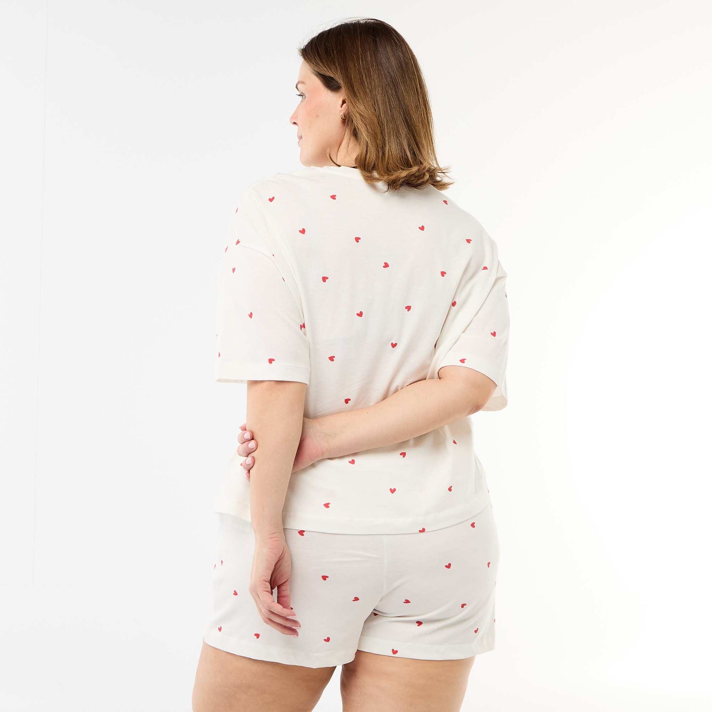 Pyjama court à motifs - 2 pièces BLANC