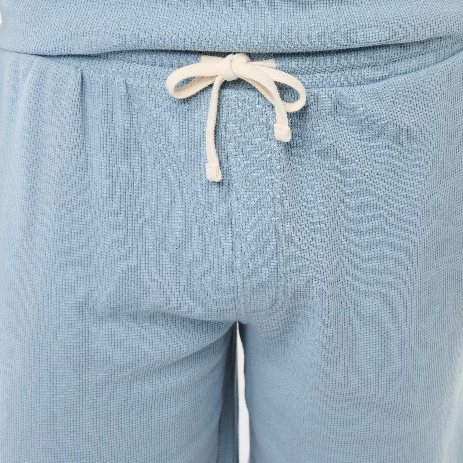 Ensemble court de pyjama en nid d'abeilles - 2 pièces BLEU