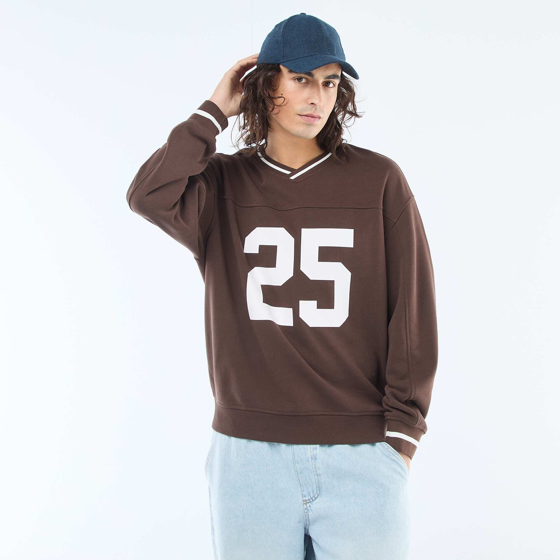 Sweat sportswear en french terry MARRON