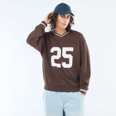 Sweat sportswear en french terry MARRON