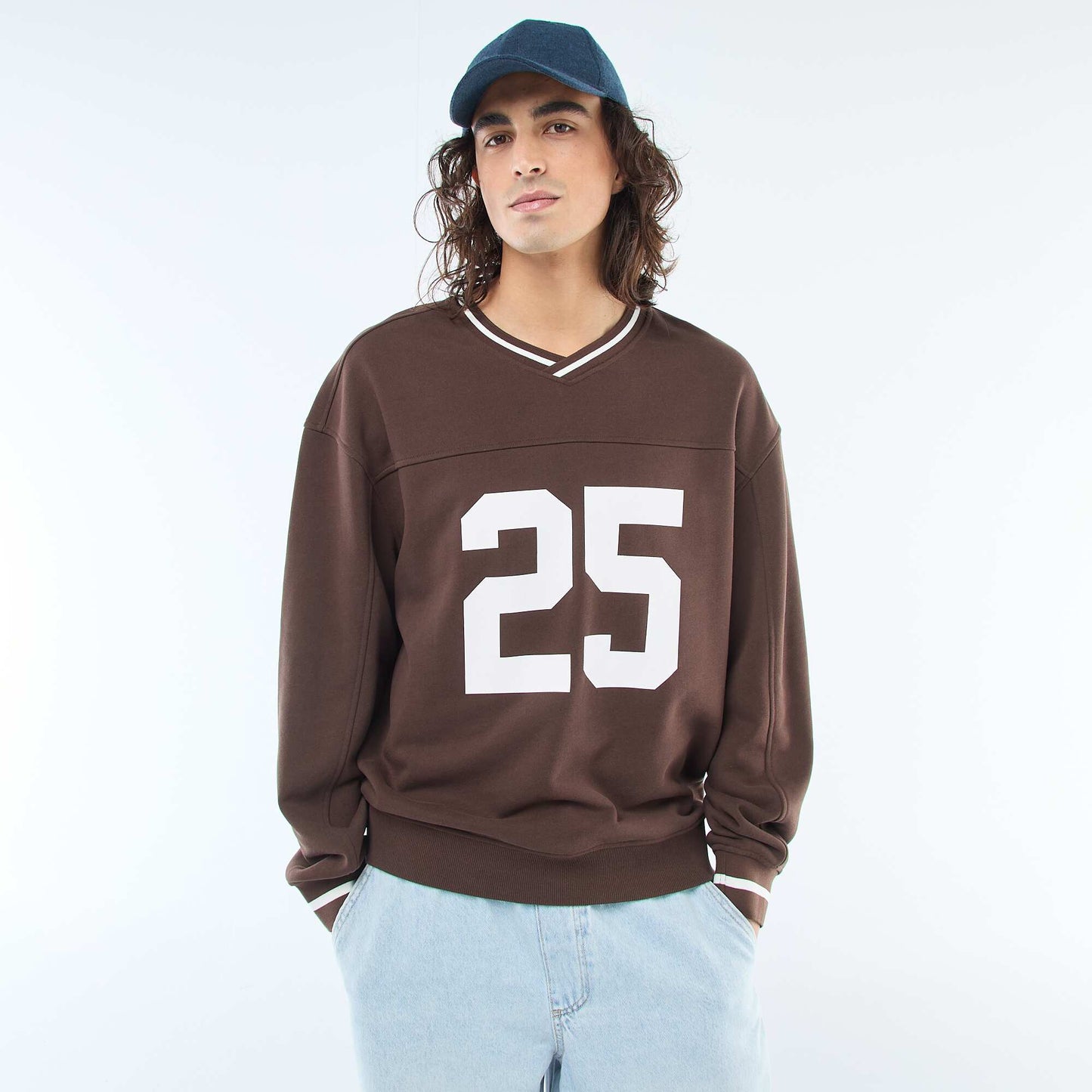 Sweat sportswear en french terry MARRON
