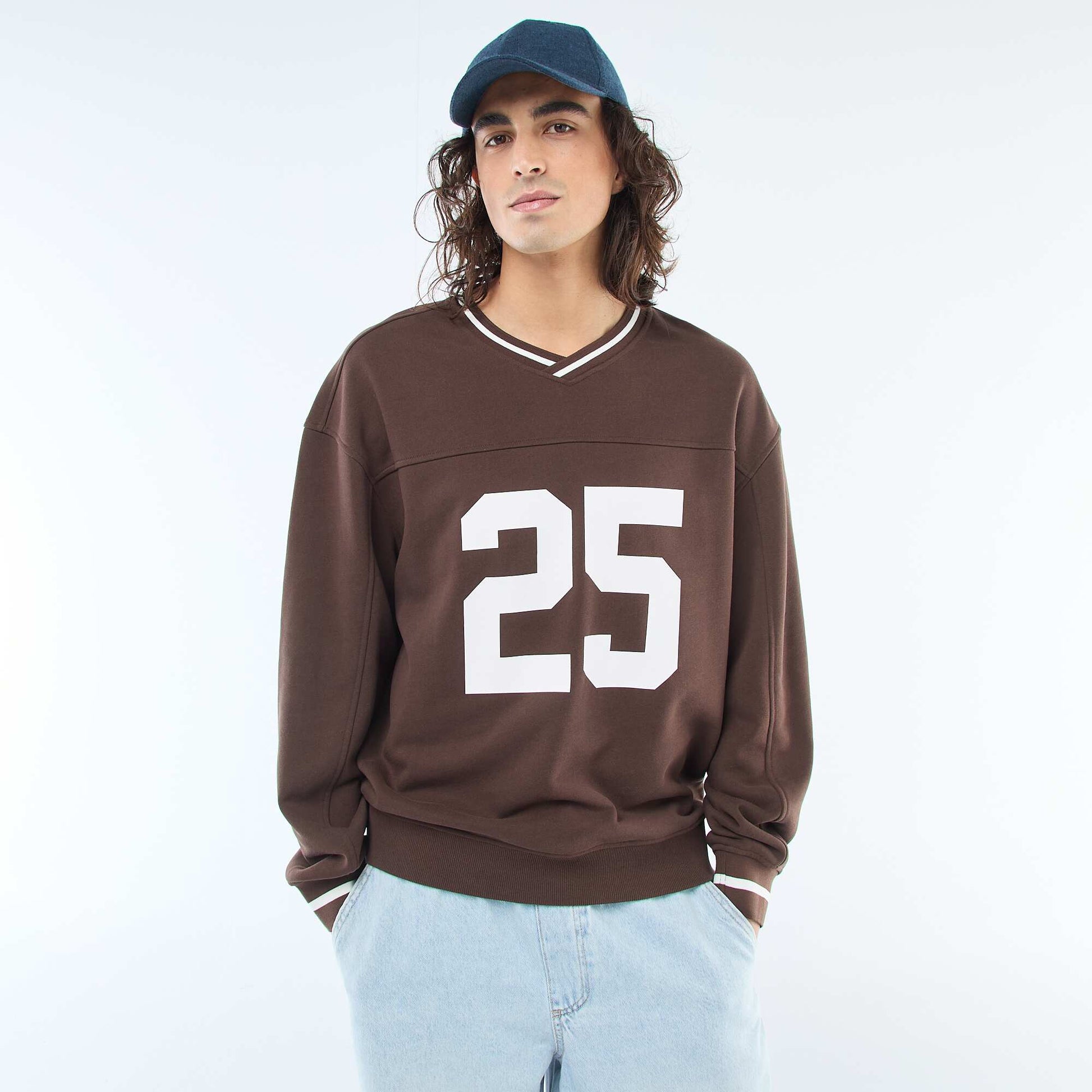 Sweat sportswear en french terry MARRON