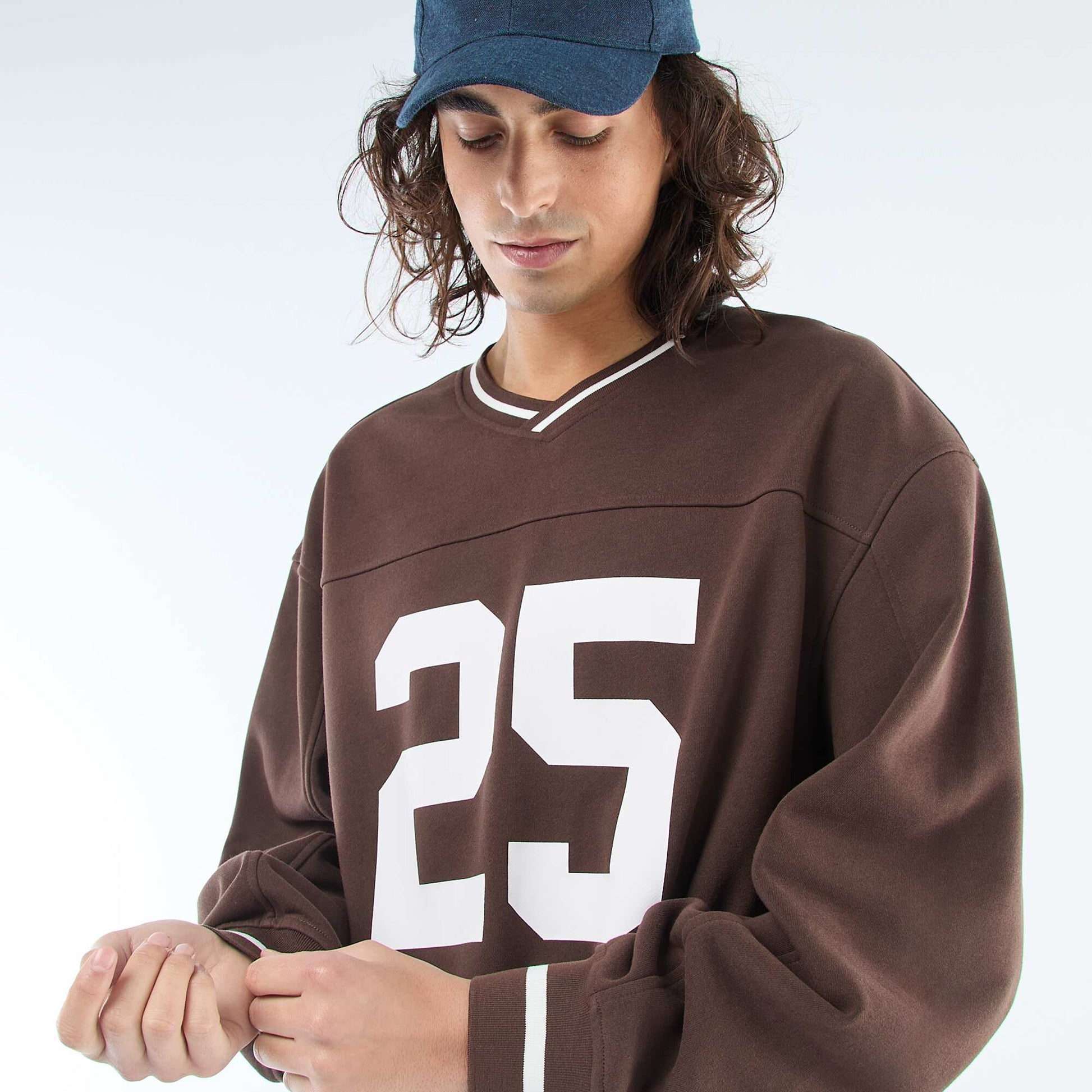 Sweat sportswear en french terry MARRON