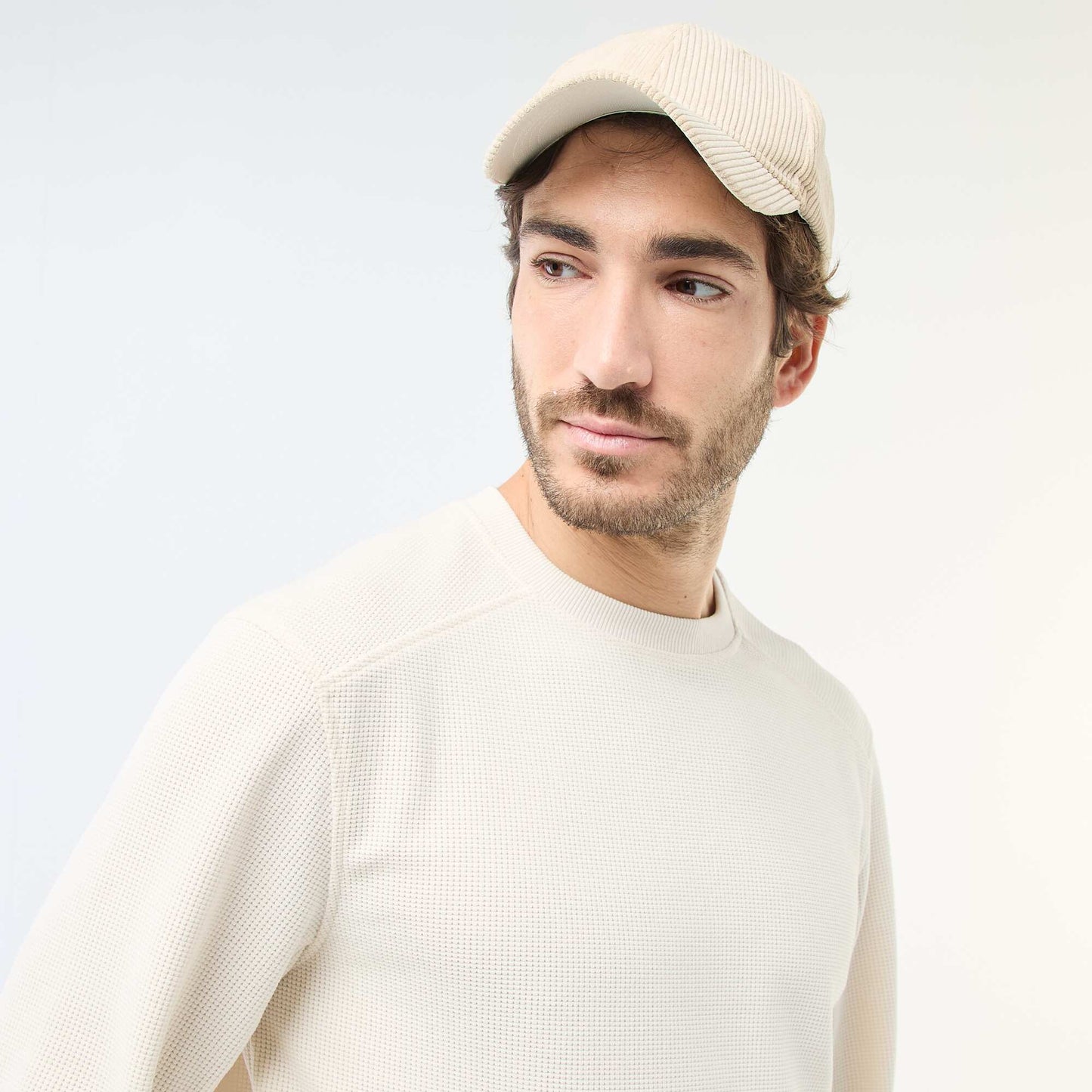 Sweat en maille nid d'abeilles BLANC