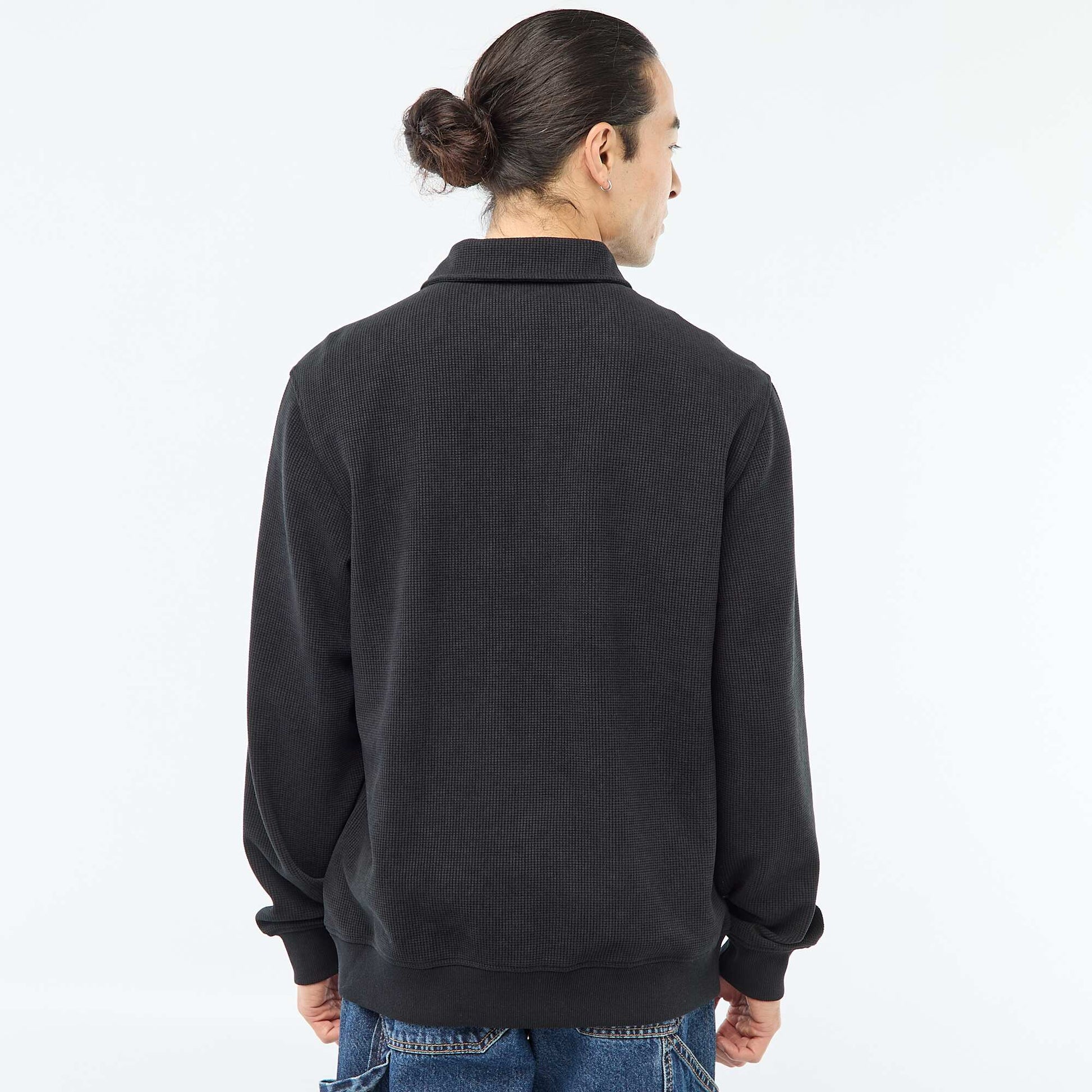 Sweat en matière gaufrée NOIR