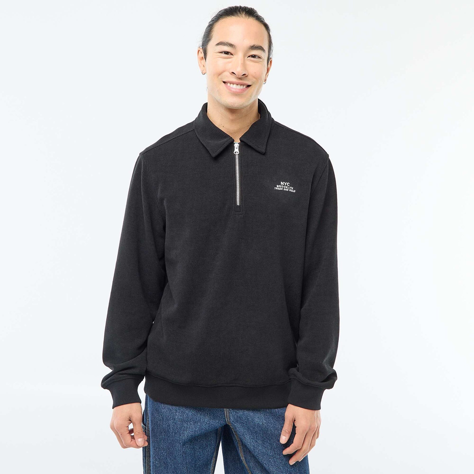 Sweat en matière gaufrée NOIR