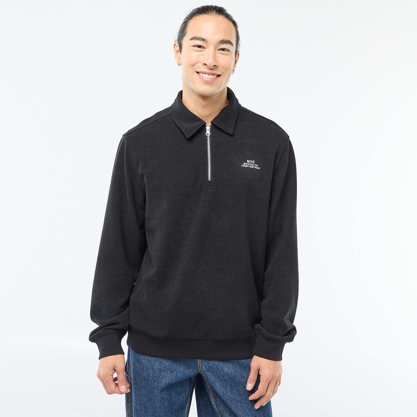 Sweat en matière gaufrée NOIR