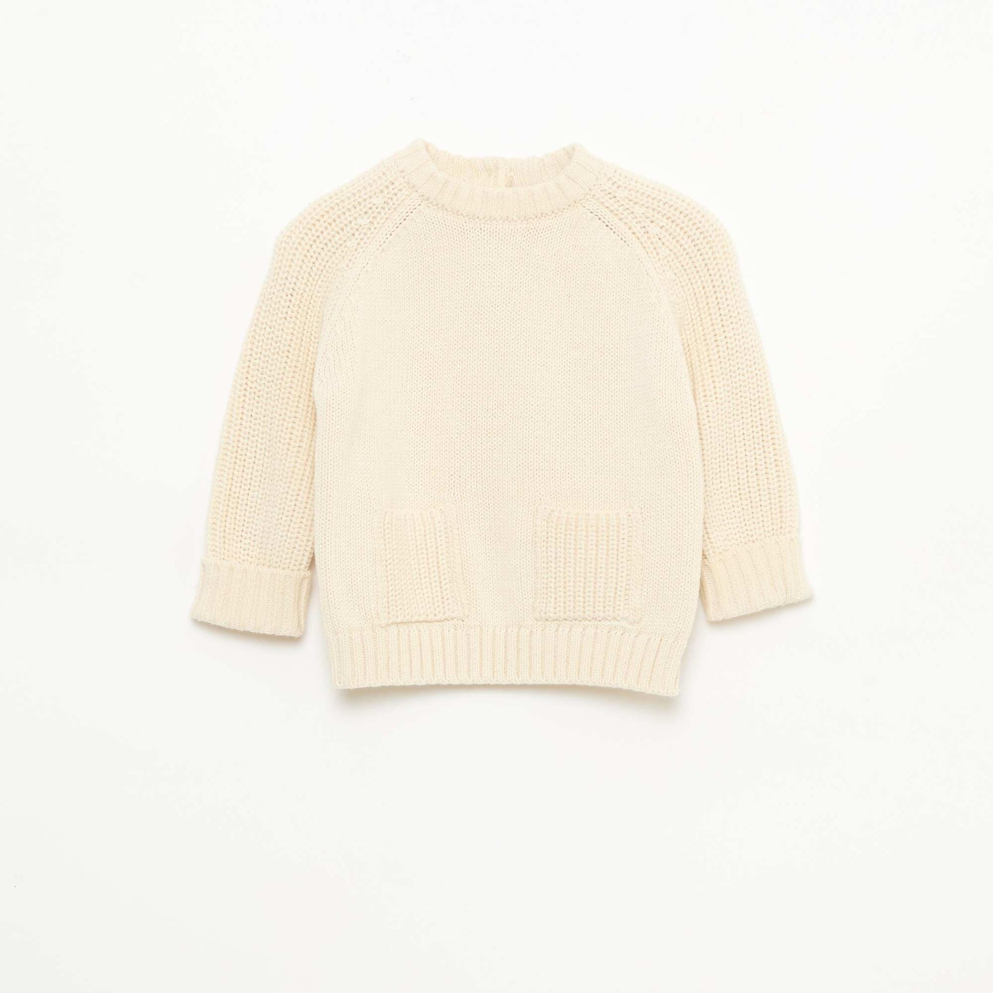 Pull en tricot uni BEIGE