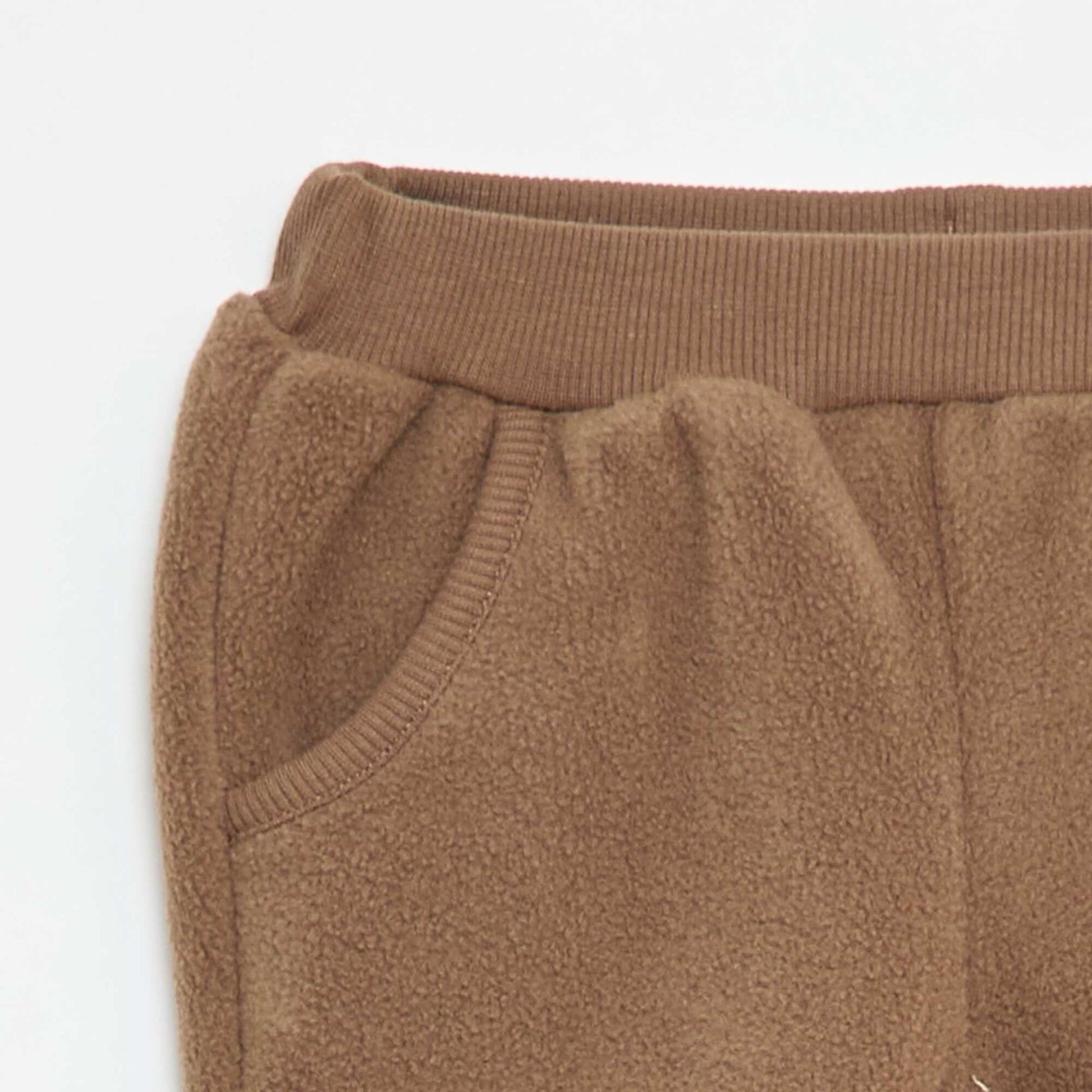 Pantalon jogging en polaire MARRON