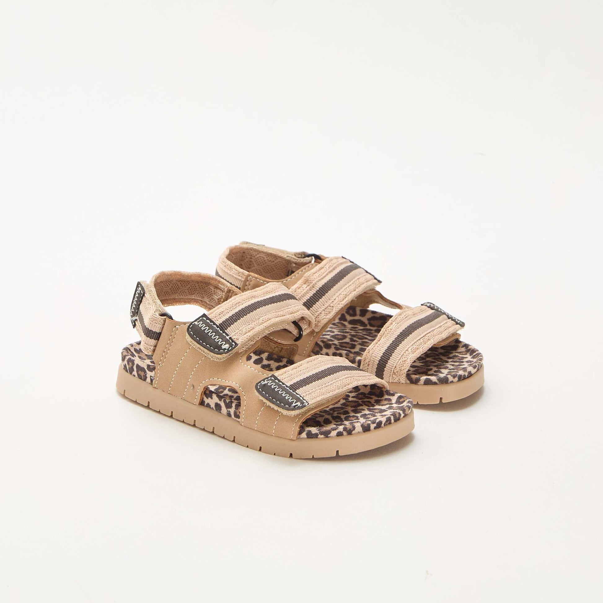 Sandales à scratch léopard BEIGE