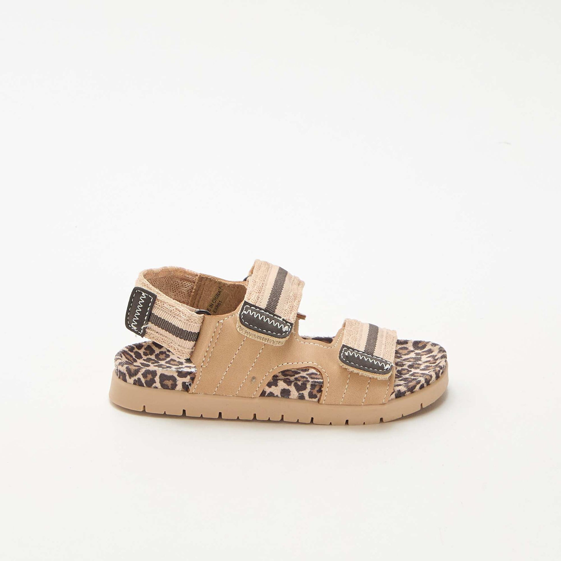 Sandales à scratch léopard BEIGE