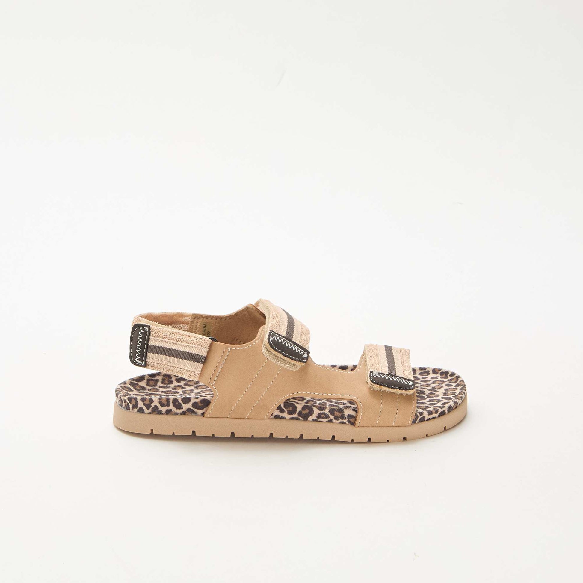 Sandales à scratch léopard BEIGE