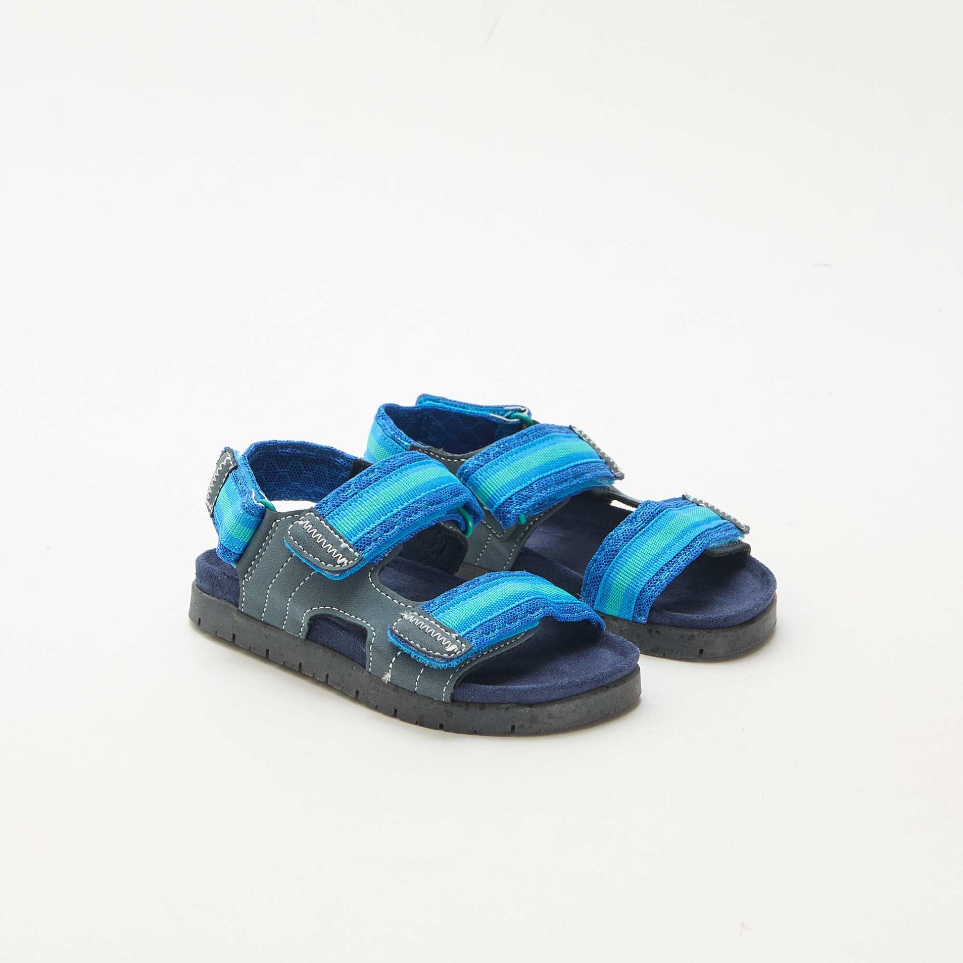Sandales à scratch BLEU