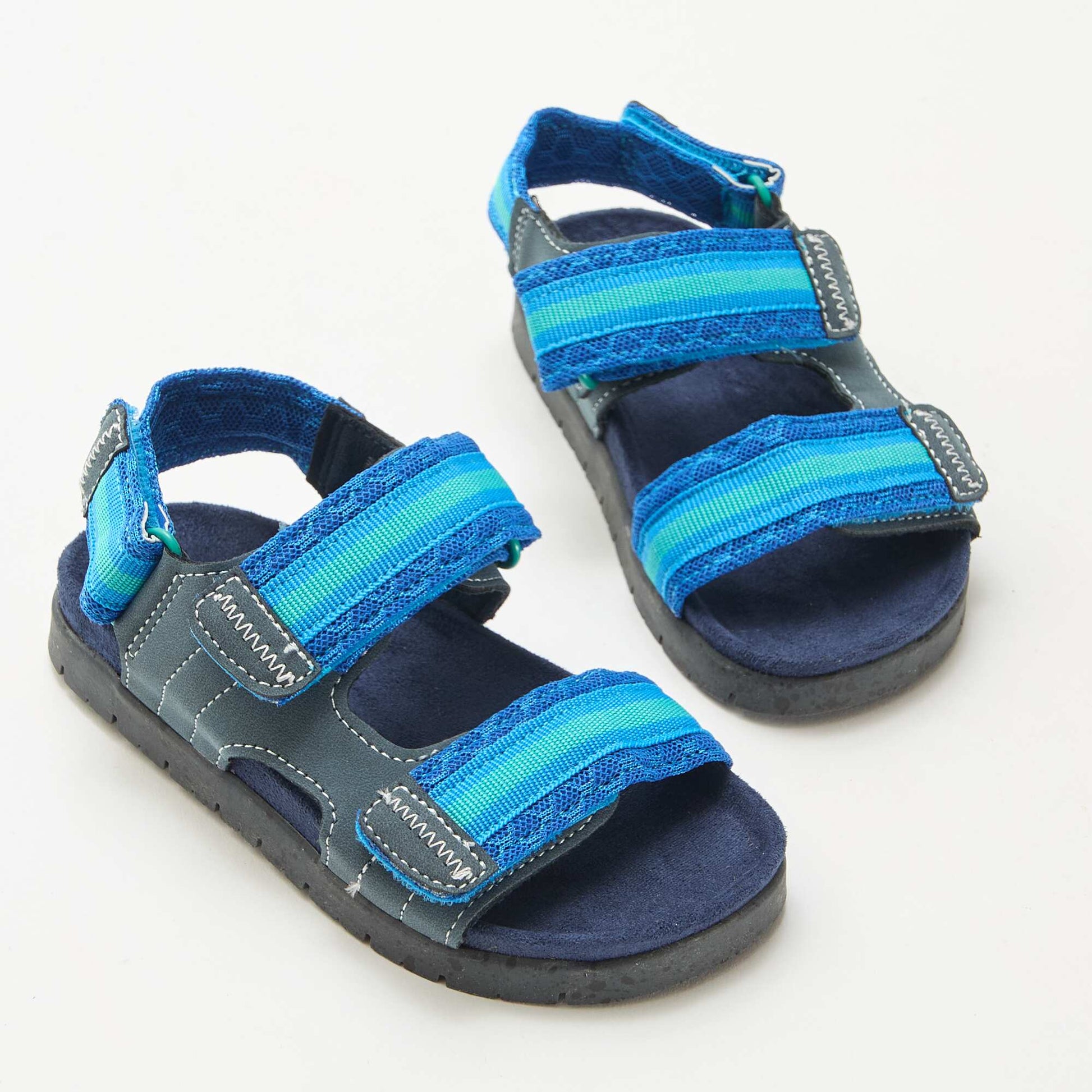Sandales à scratch BLEU