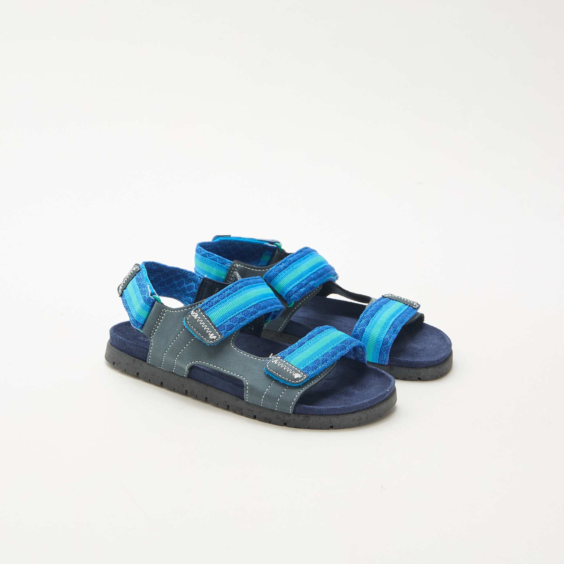 Sandales à scratch BLEU
