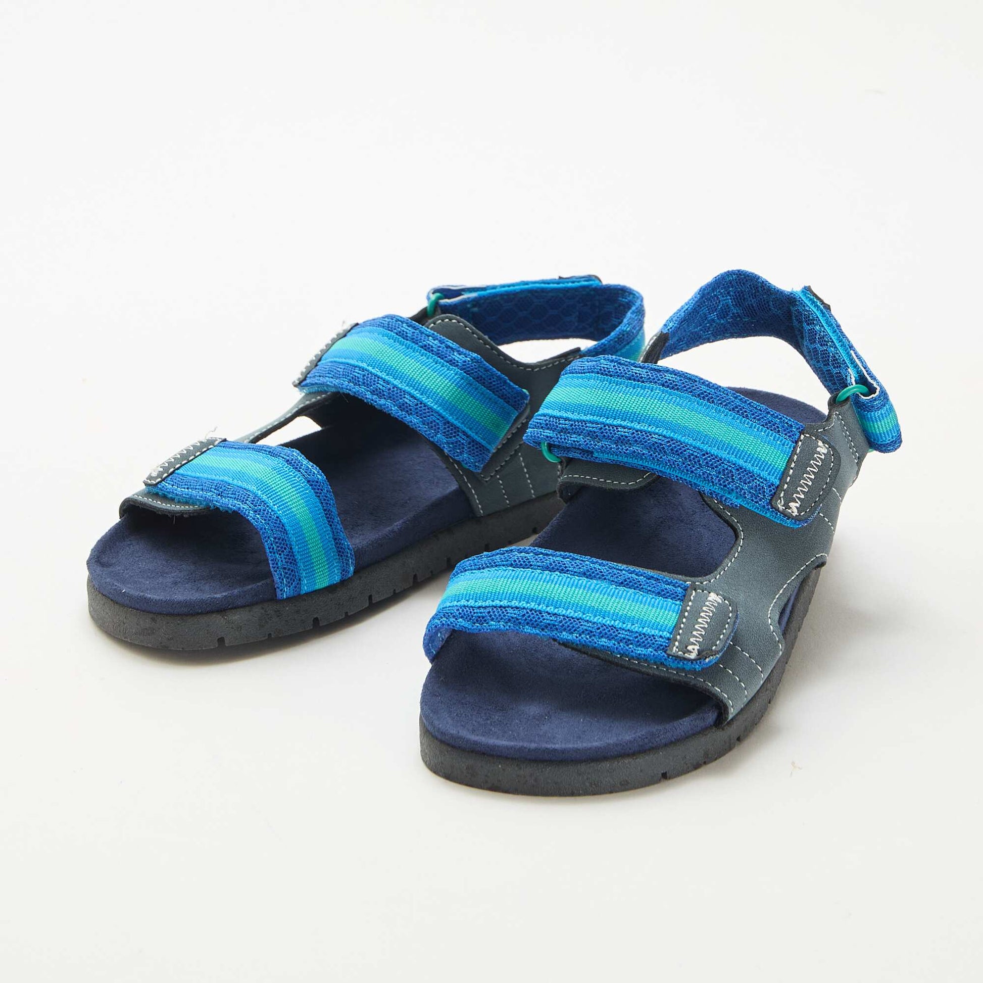 Sandales à scratch BLEU