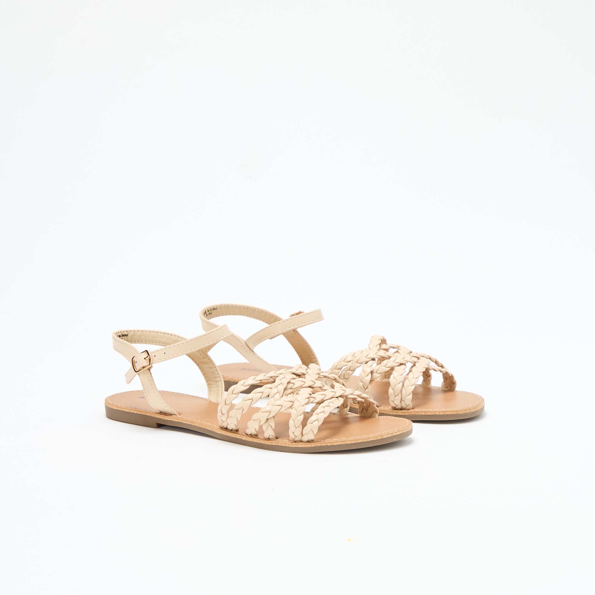 Sandales multi brides tressées BEIGE