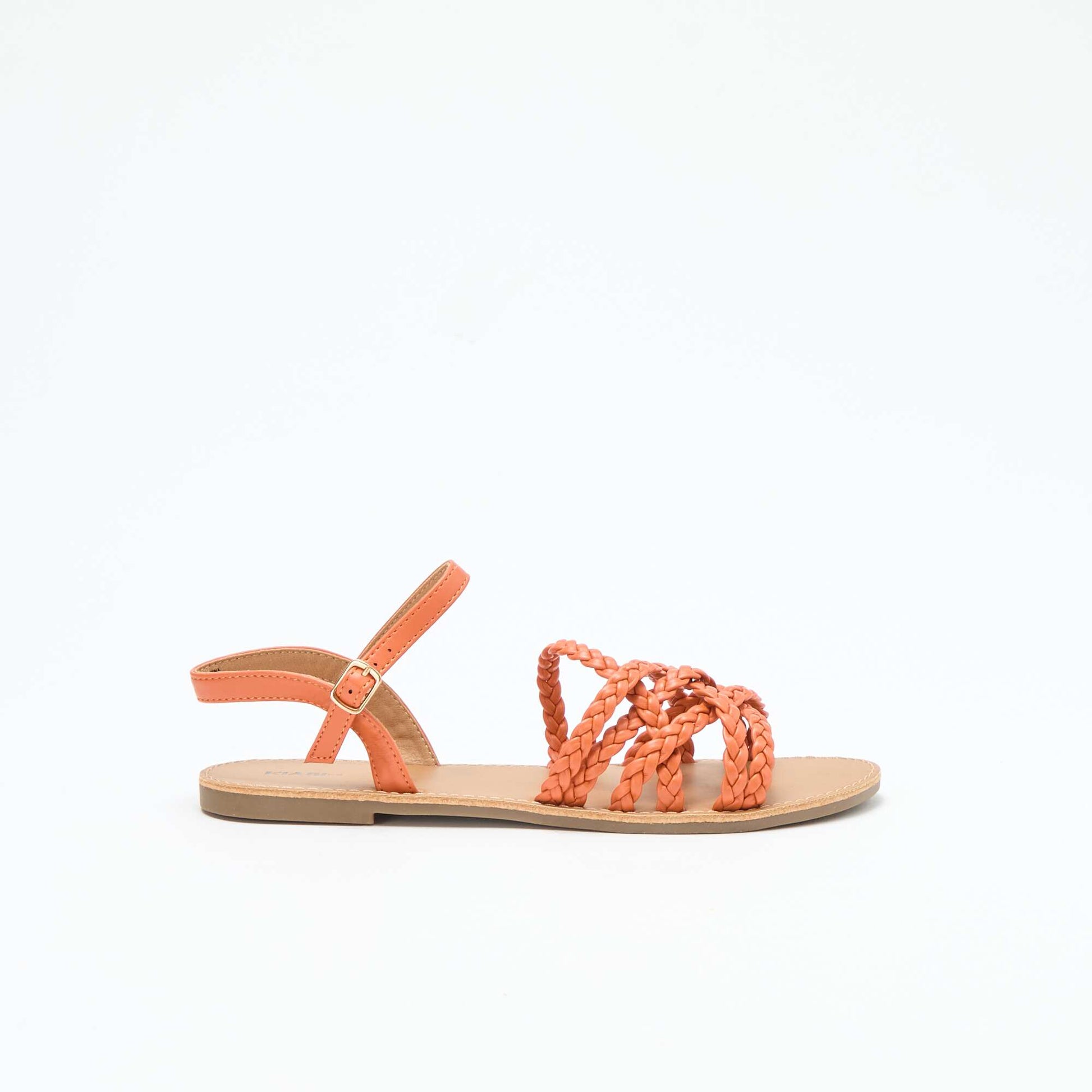 Sandales multi brides tressées ORANGE
