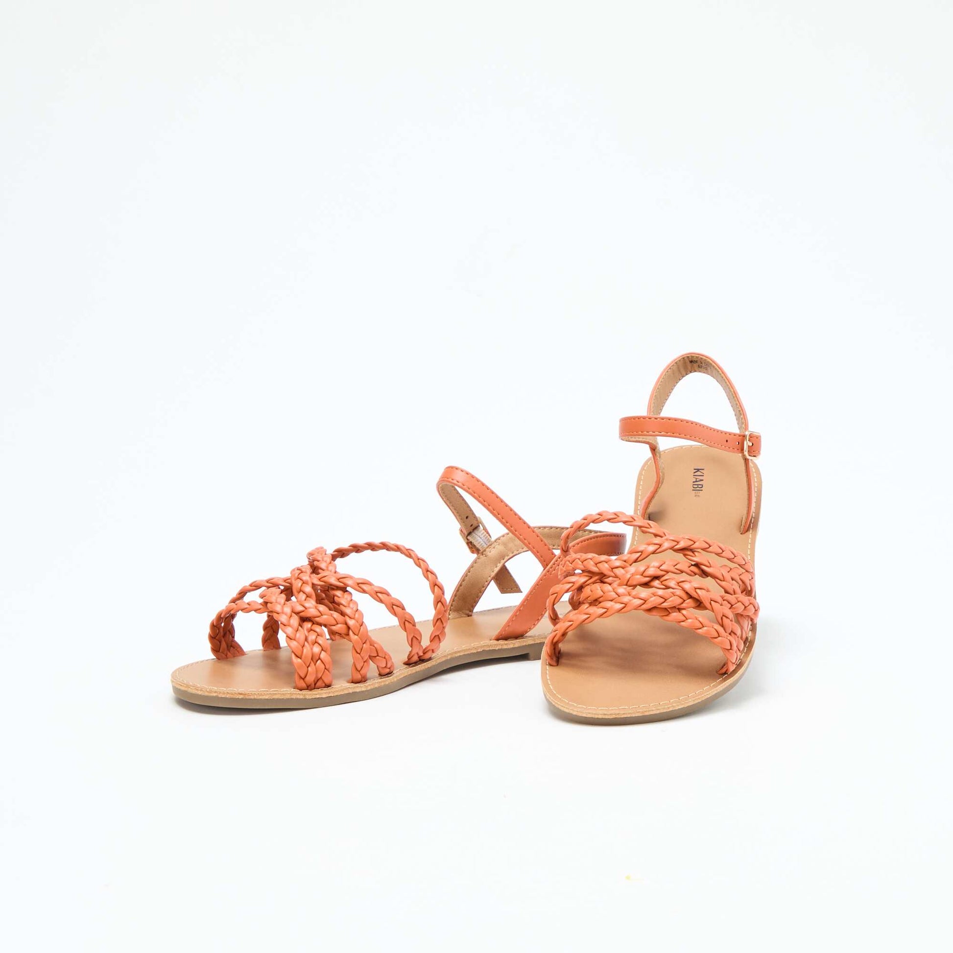 Sandales multi brides tressées ORANGE